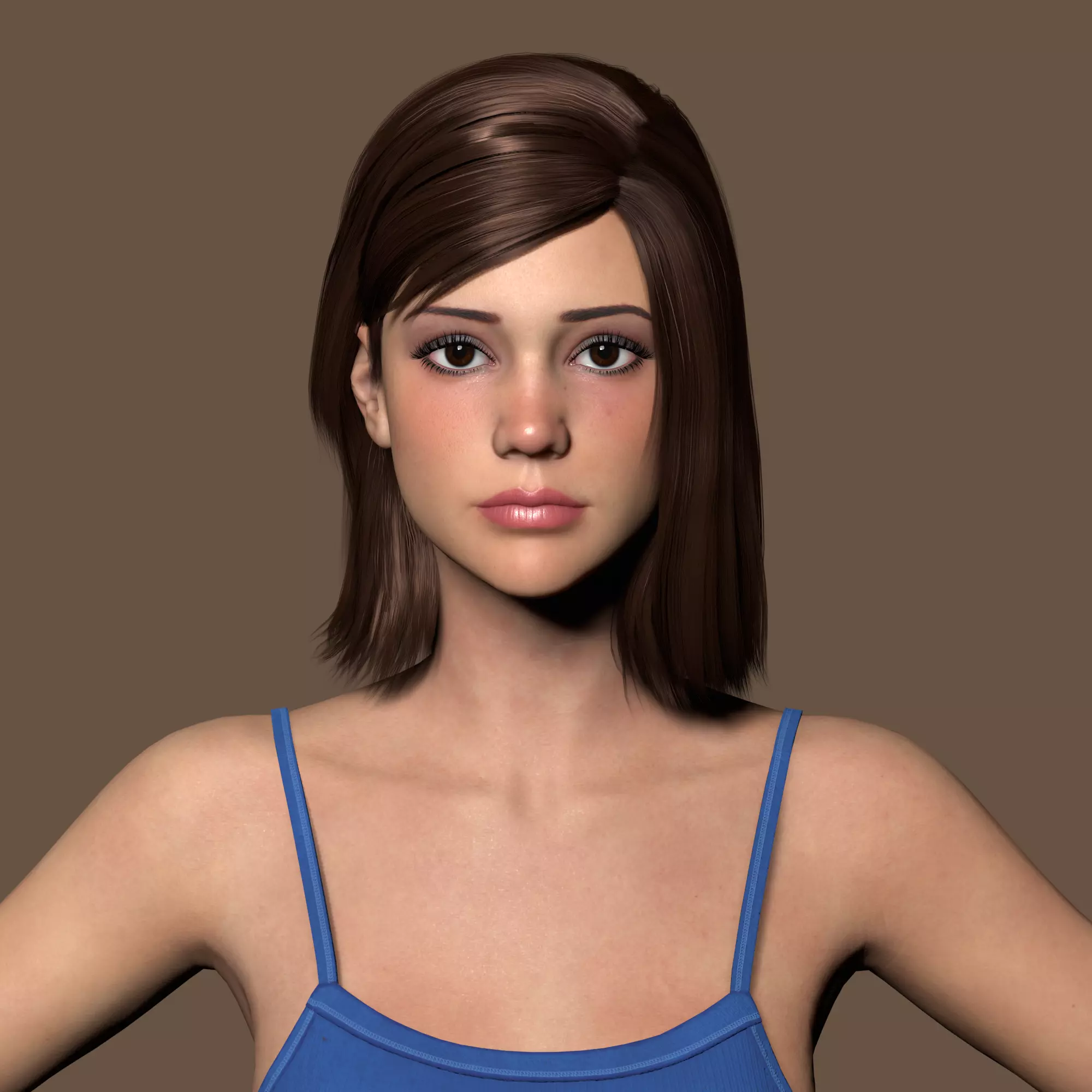 Teenage girl 3D model_0