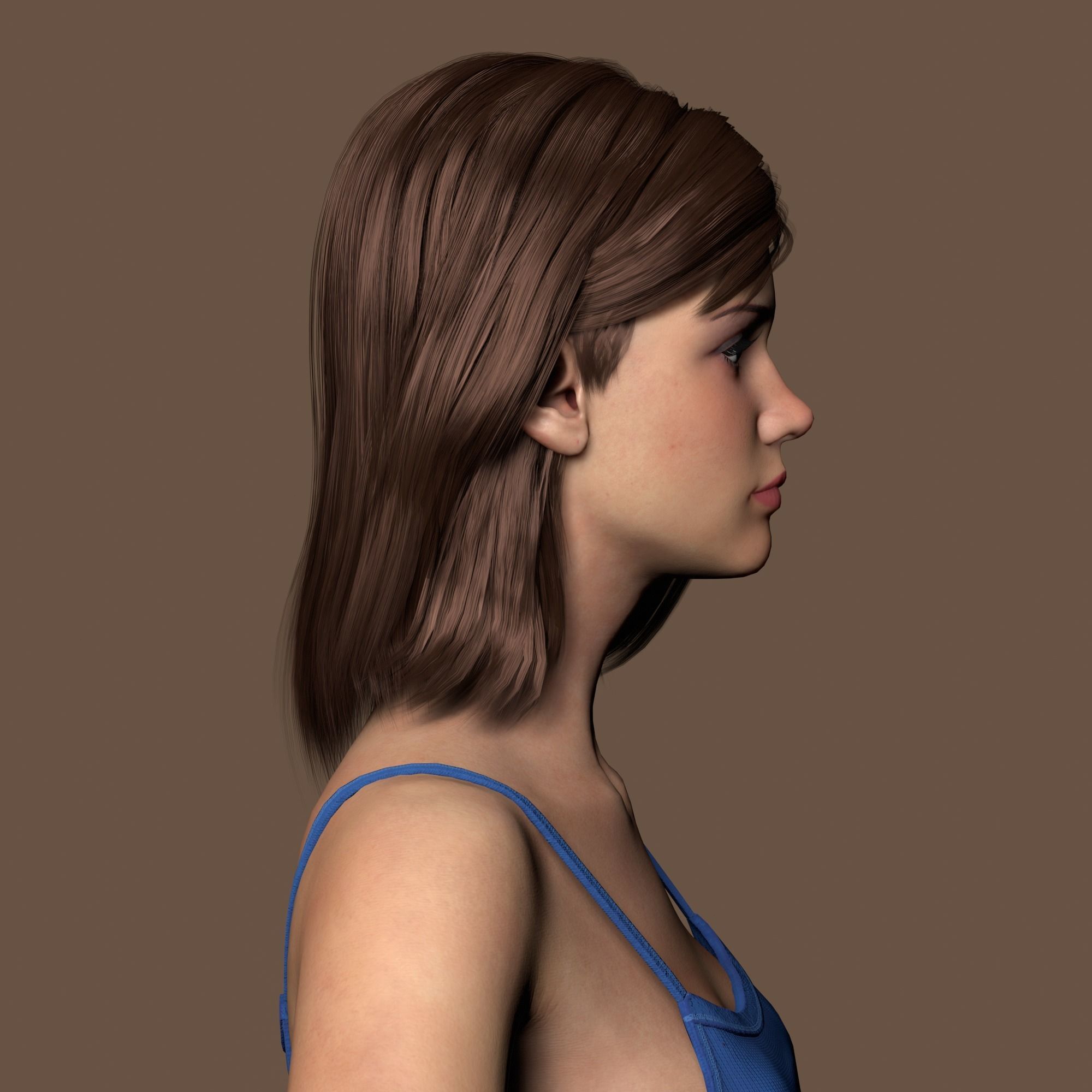 Teenage girl 3D model_5