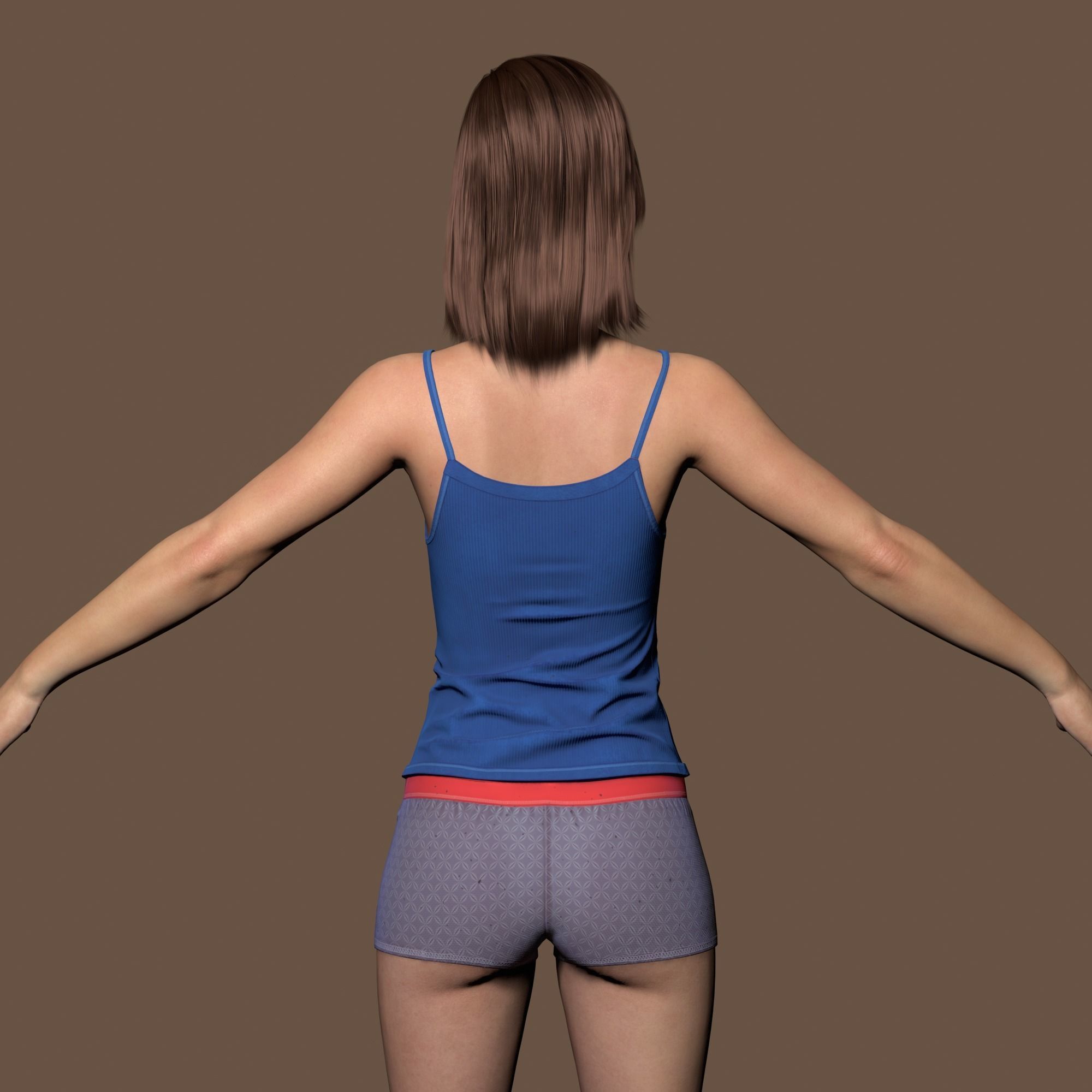 Teenage girl 3D model_16