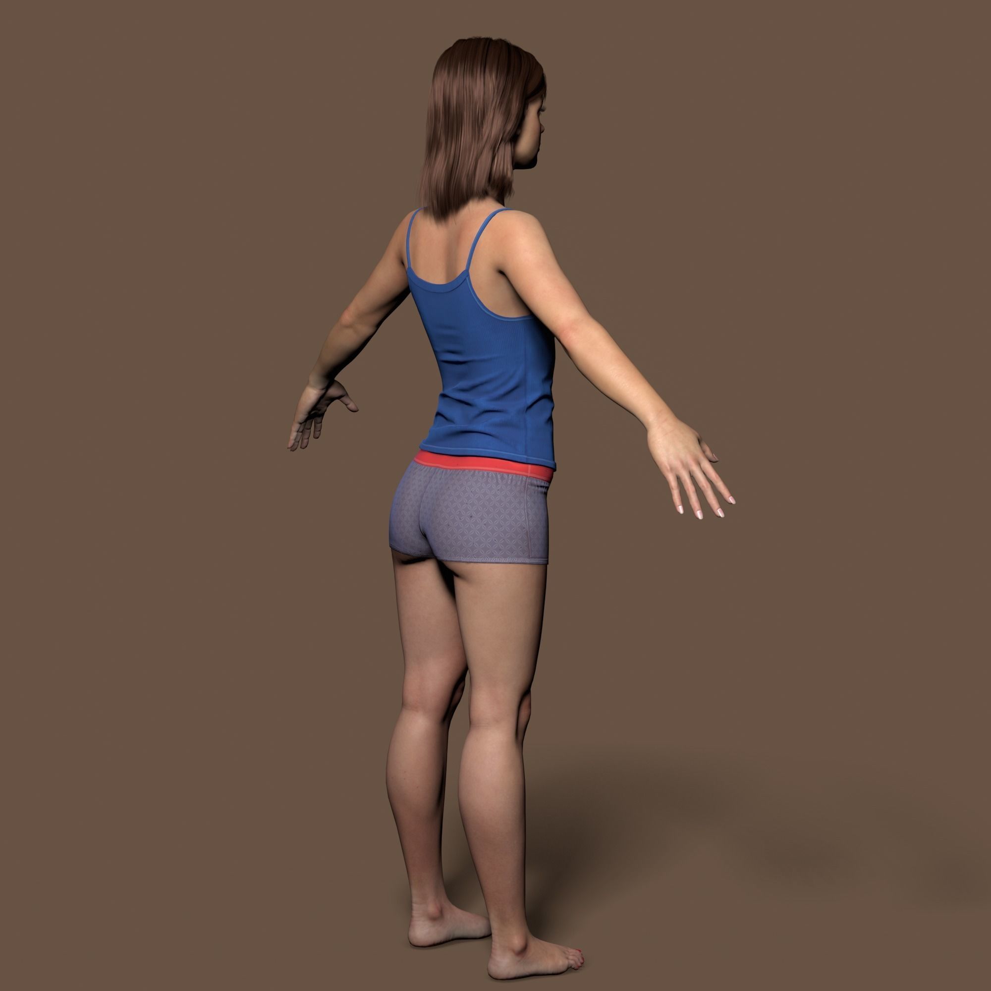 Teenage girl 3D model_24