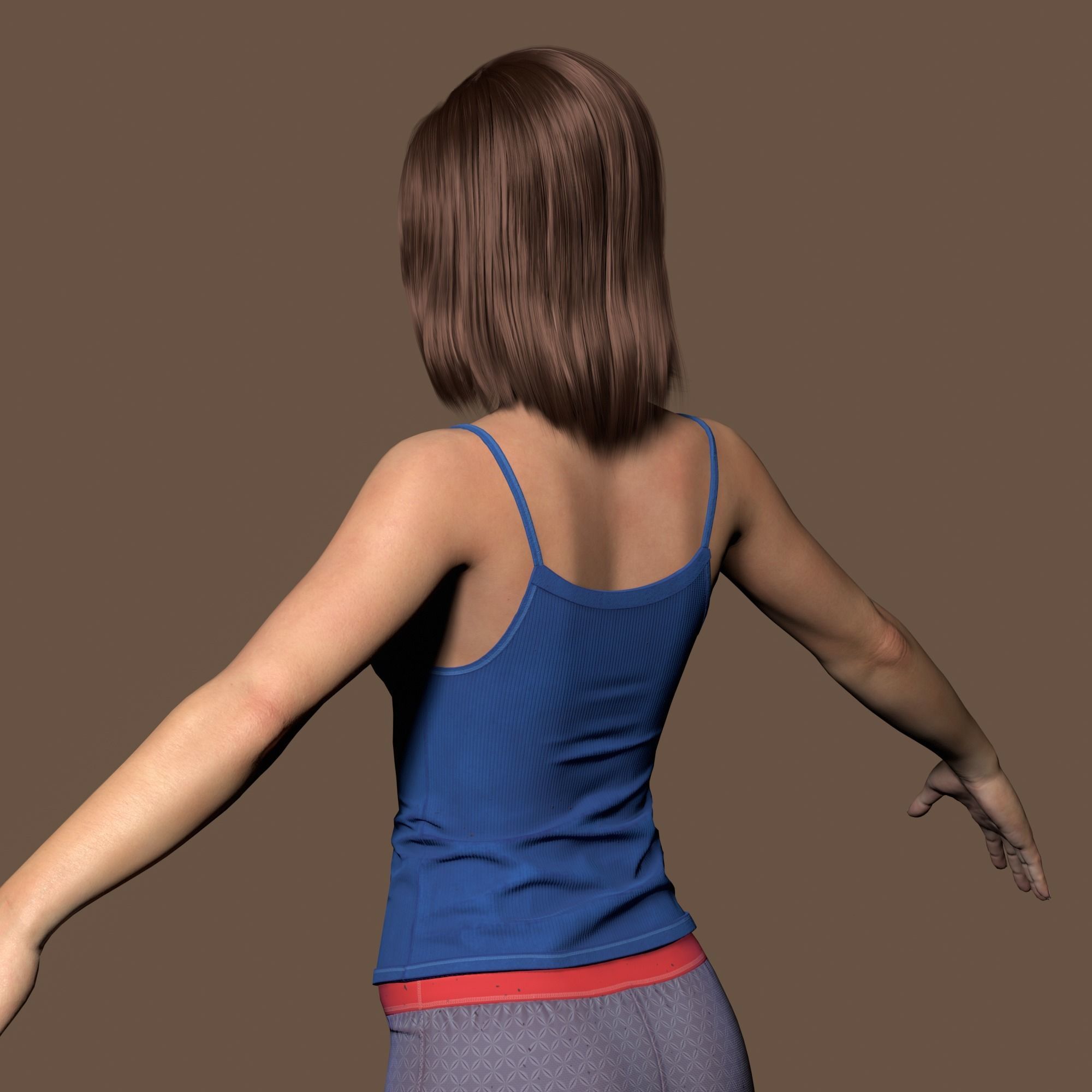 Teenage girl 3D model_9
