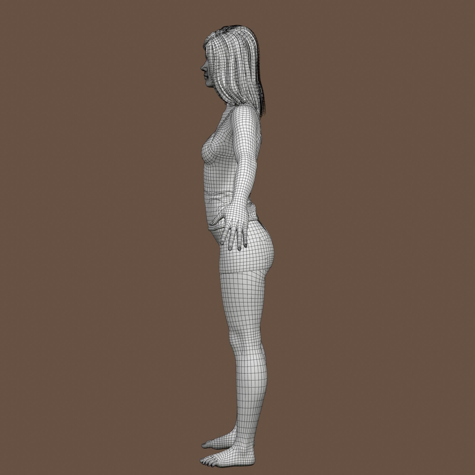 Teenage girl 3D model_41