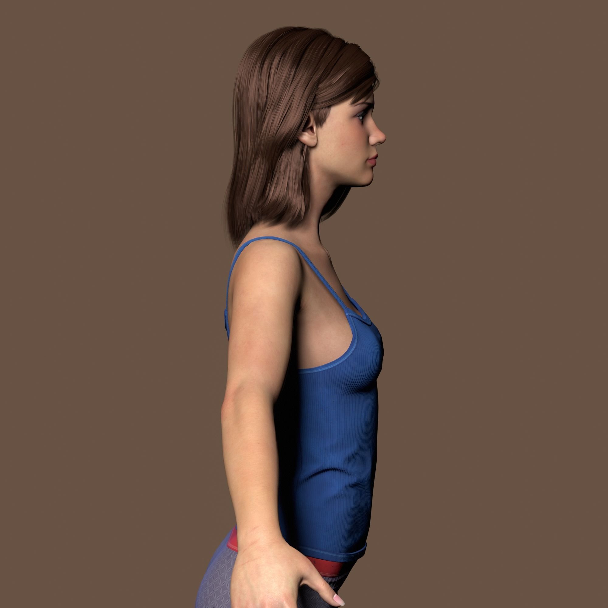 Teenage girl 3D model_11