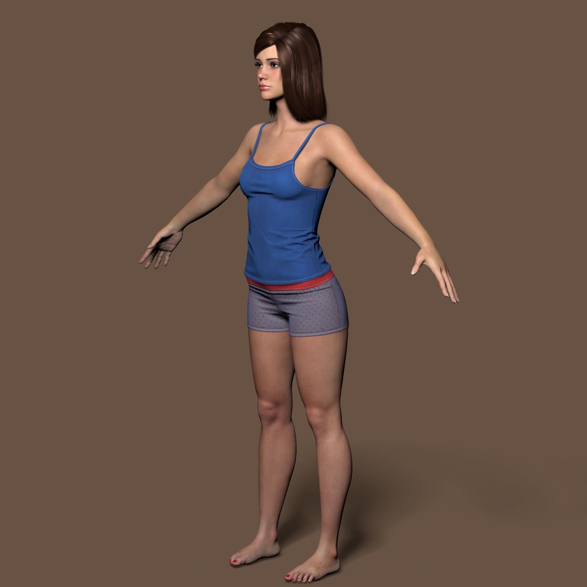 Teenage girl 3D model_21