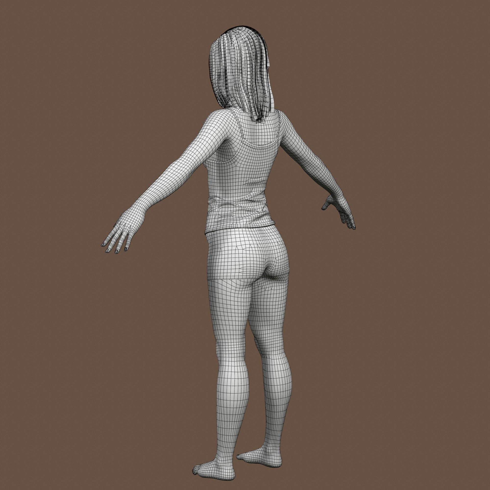 Teenage girl 3D model_42
