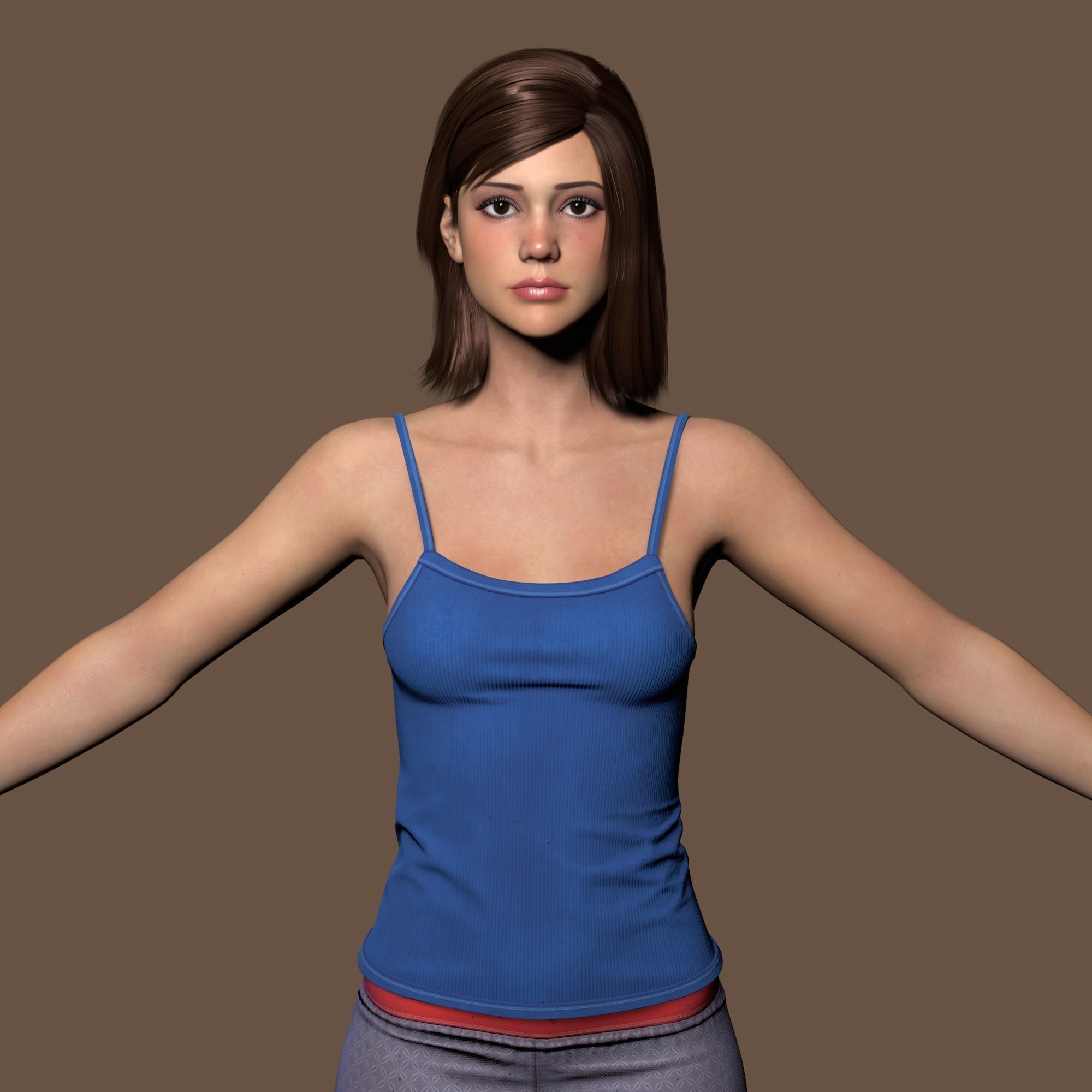 Teenage girl 3D model_6