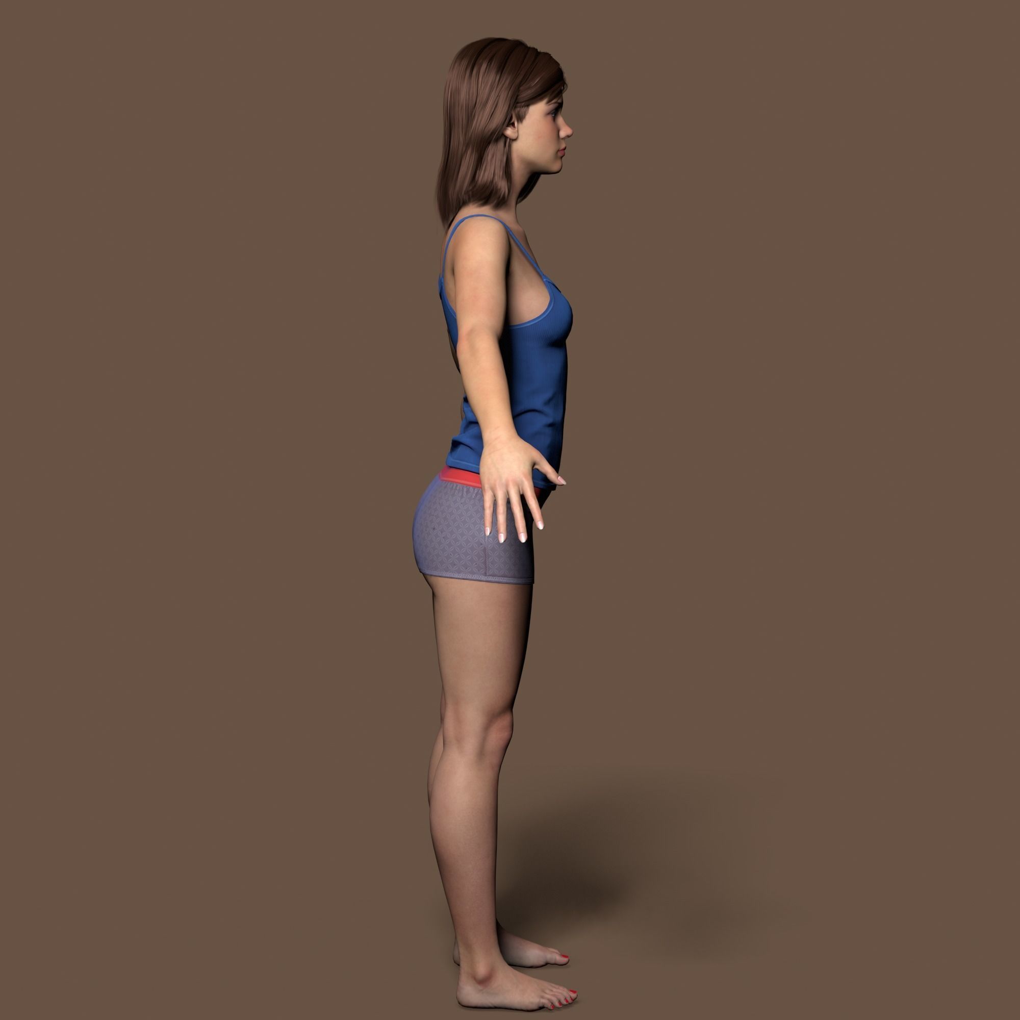 Teenage girl 3D model_25