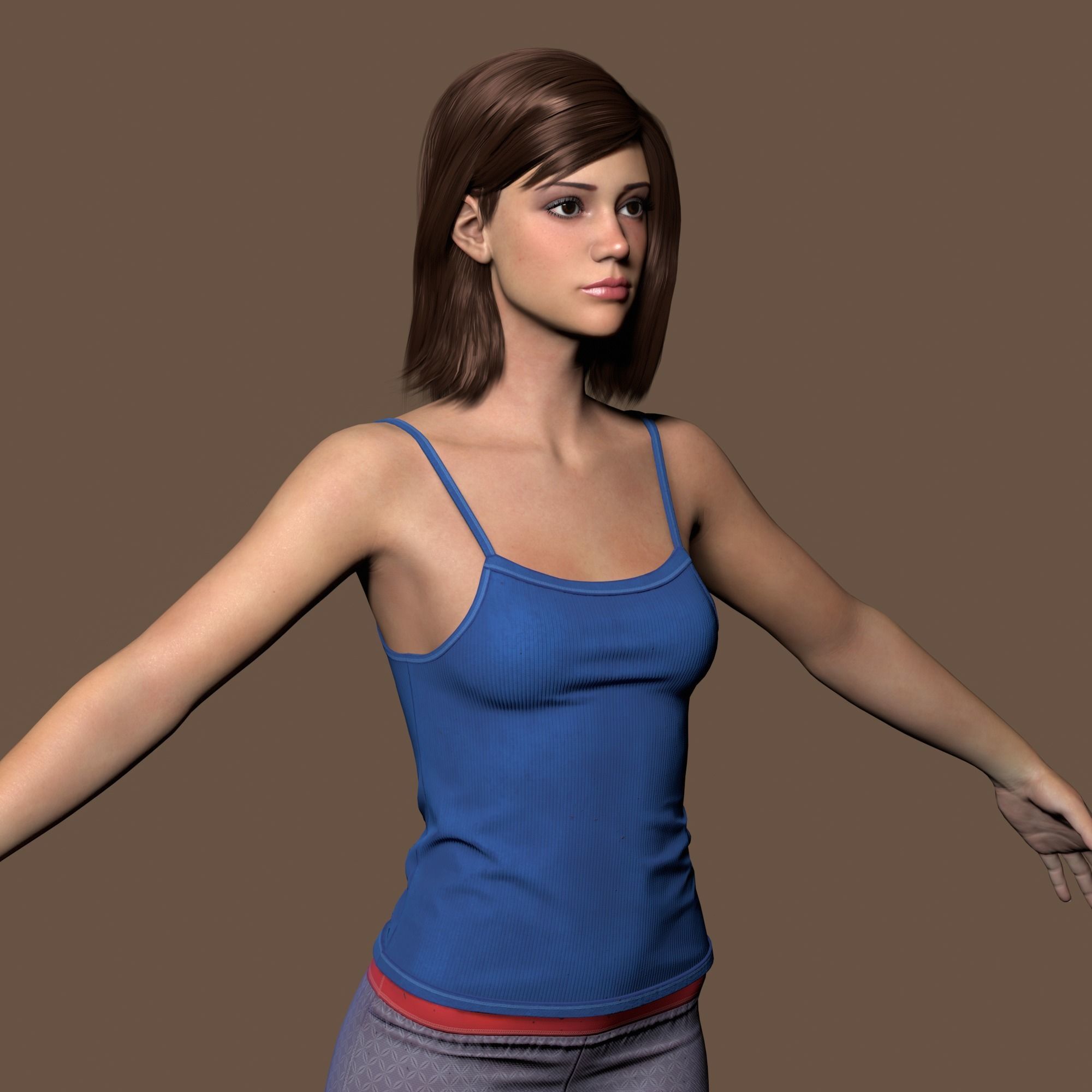 Teenage girl 3D model_12