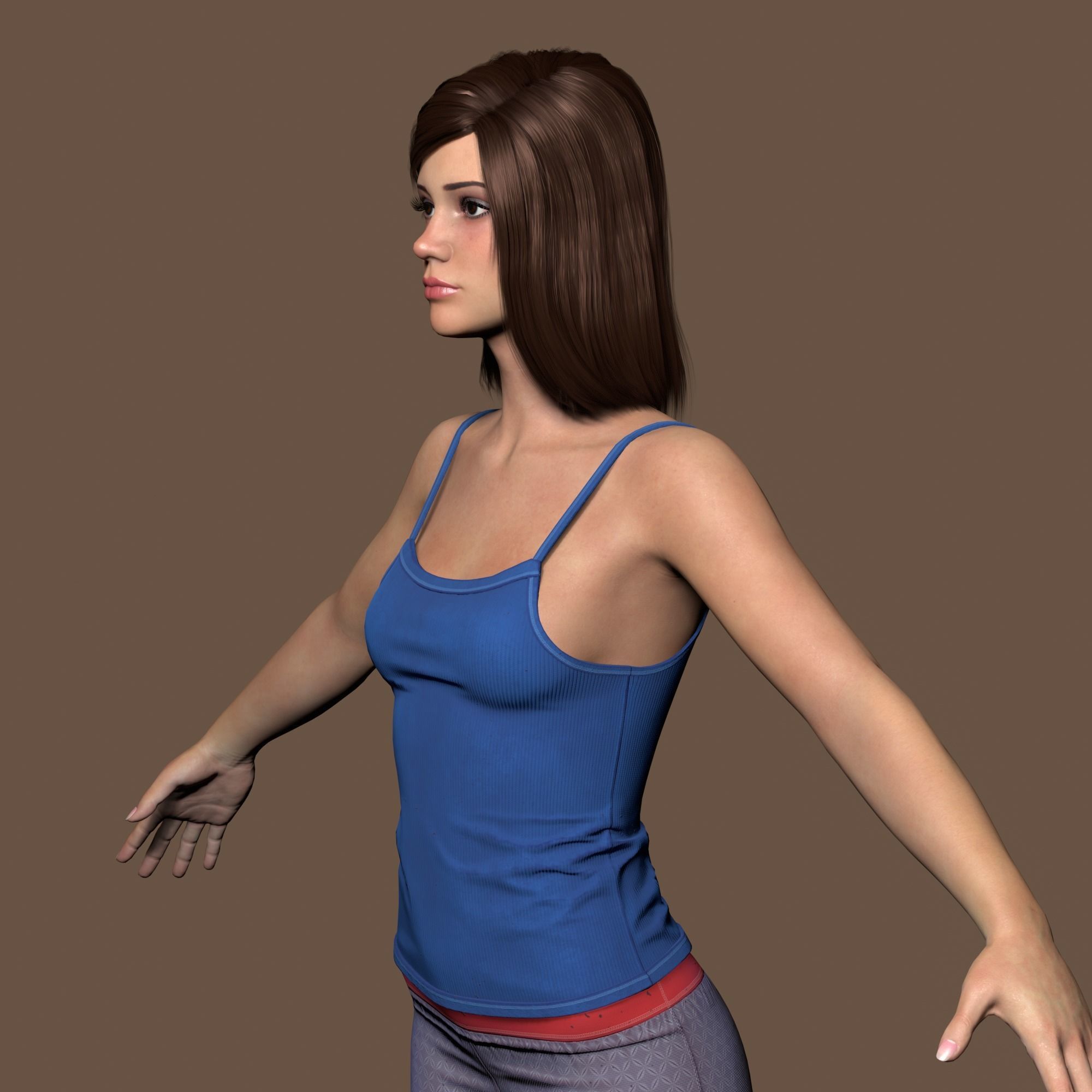 Teenage girl 3D model_7
