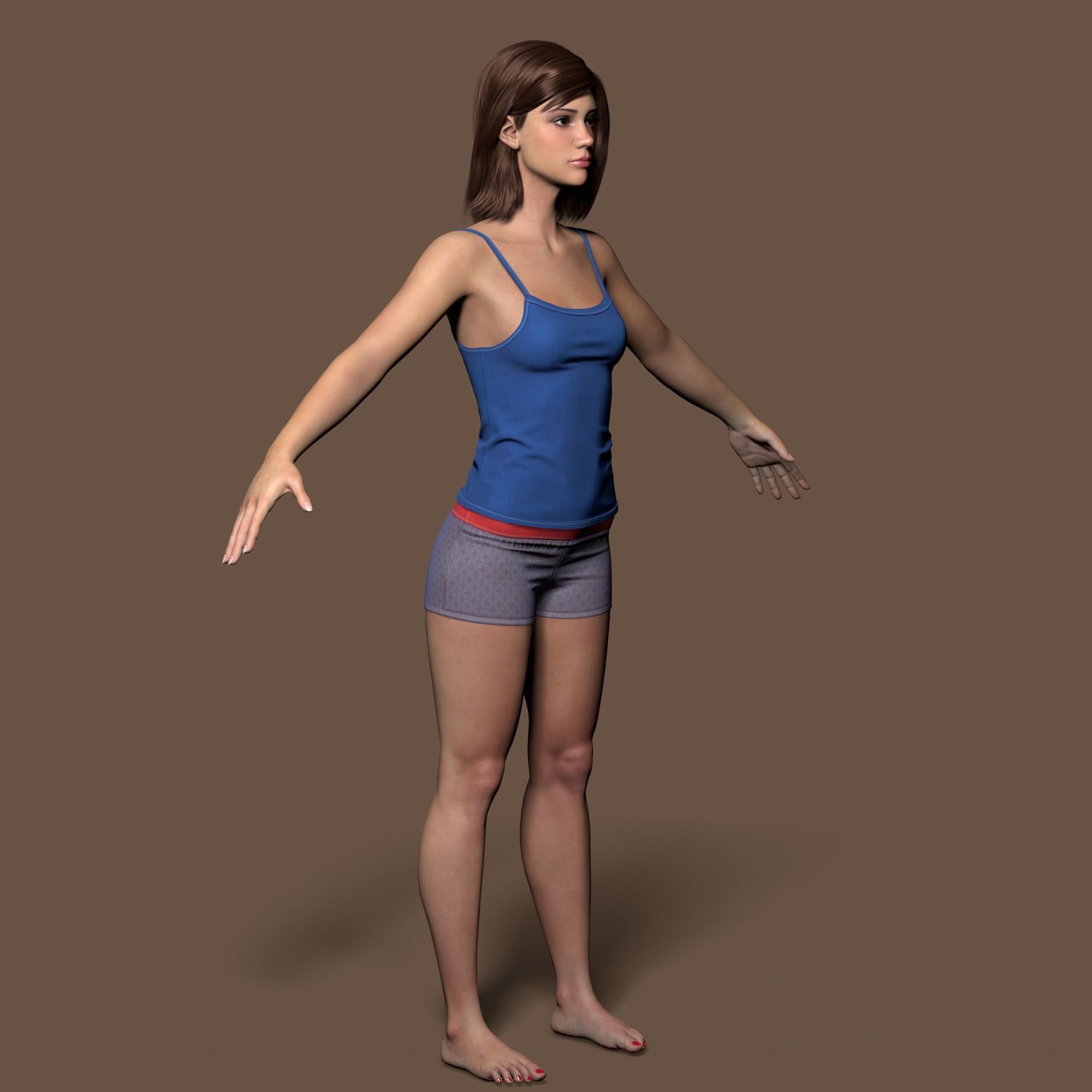 Teenage girl 3D model_26