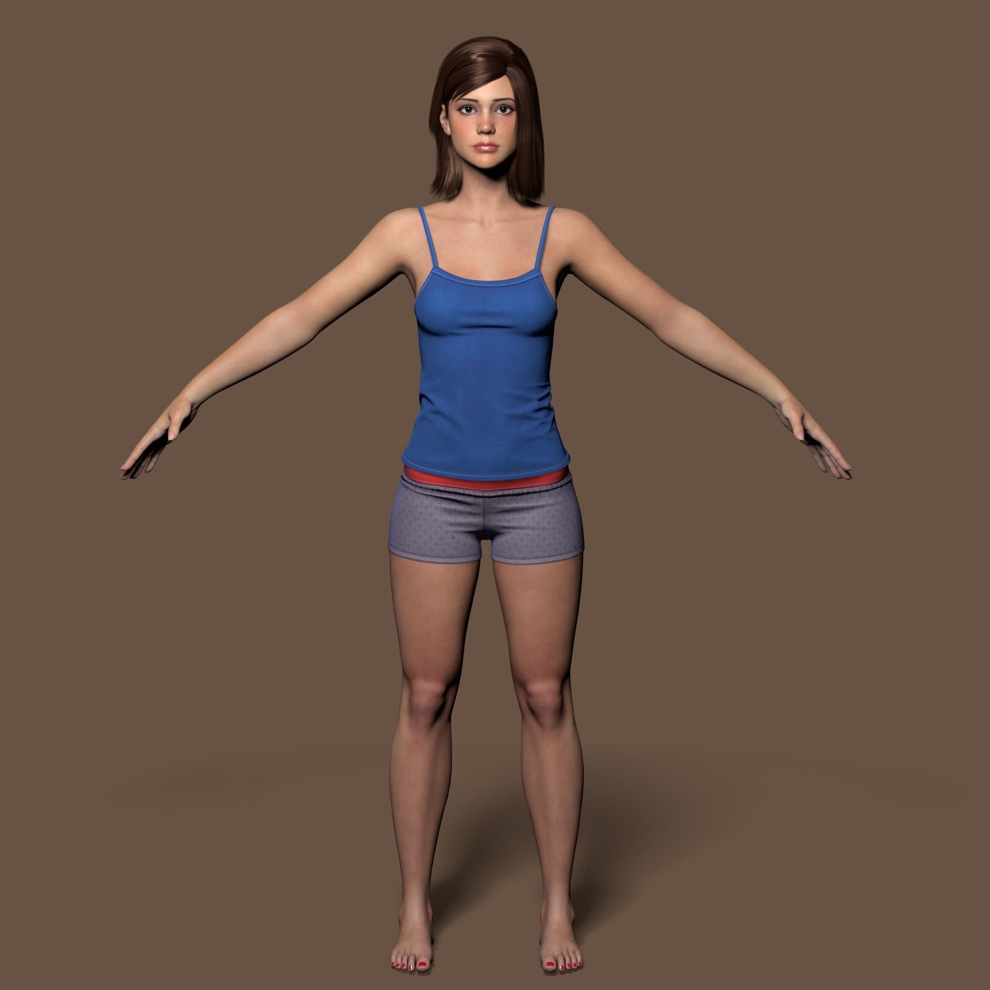 Teenage girl 3D model_20