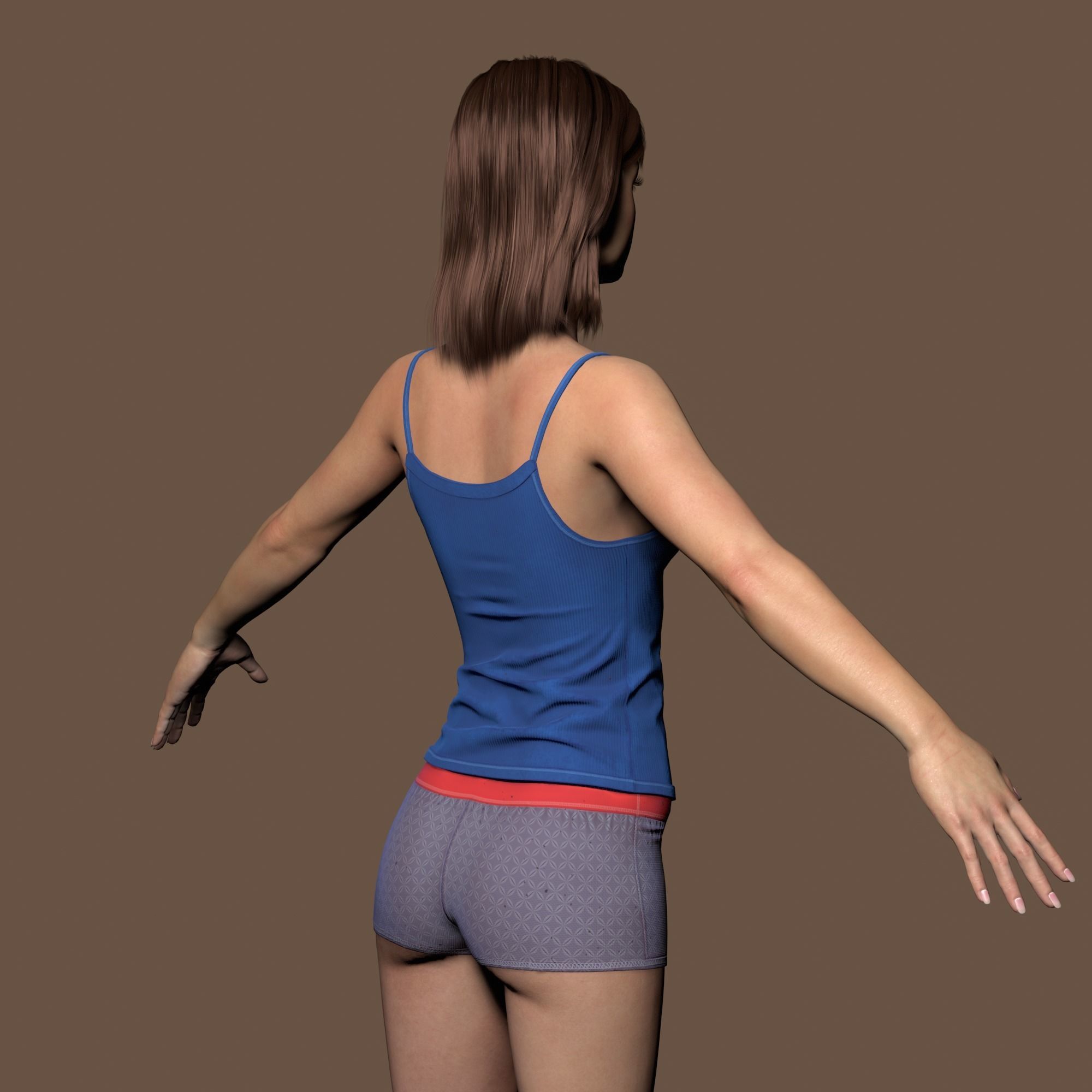 Teenage girl 3D model_17