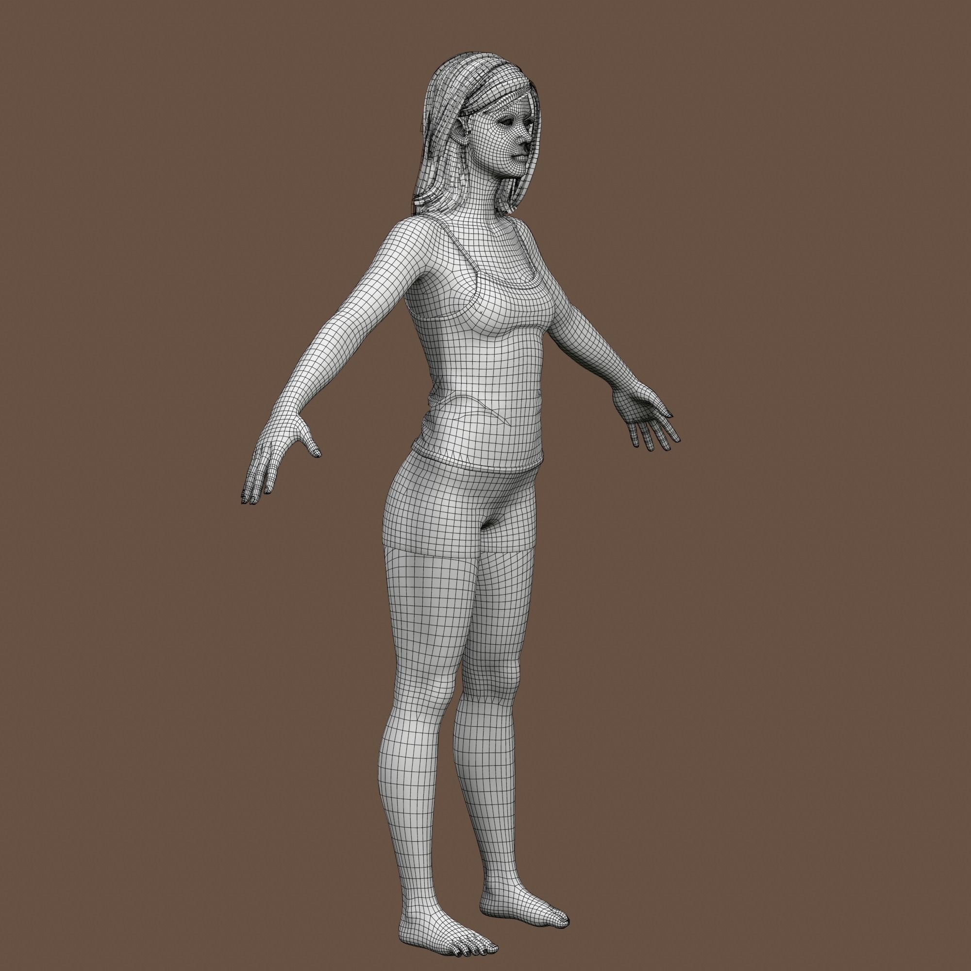 Teenage girl 3D model_44