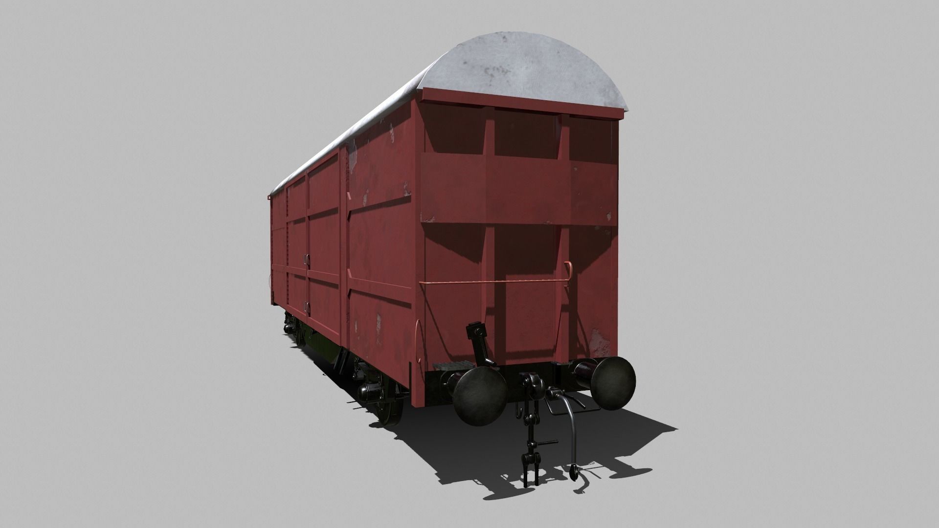 Railroad Car Low-poly 3D model_2