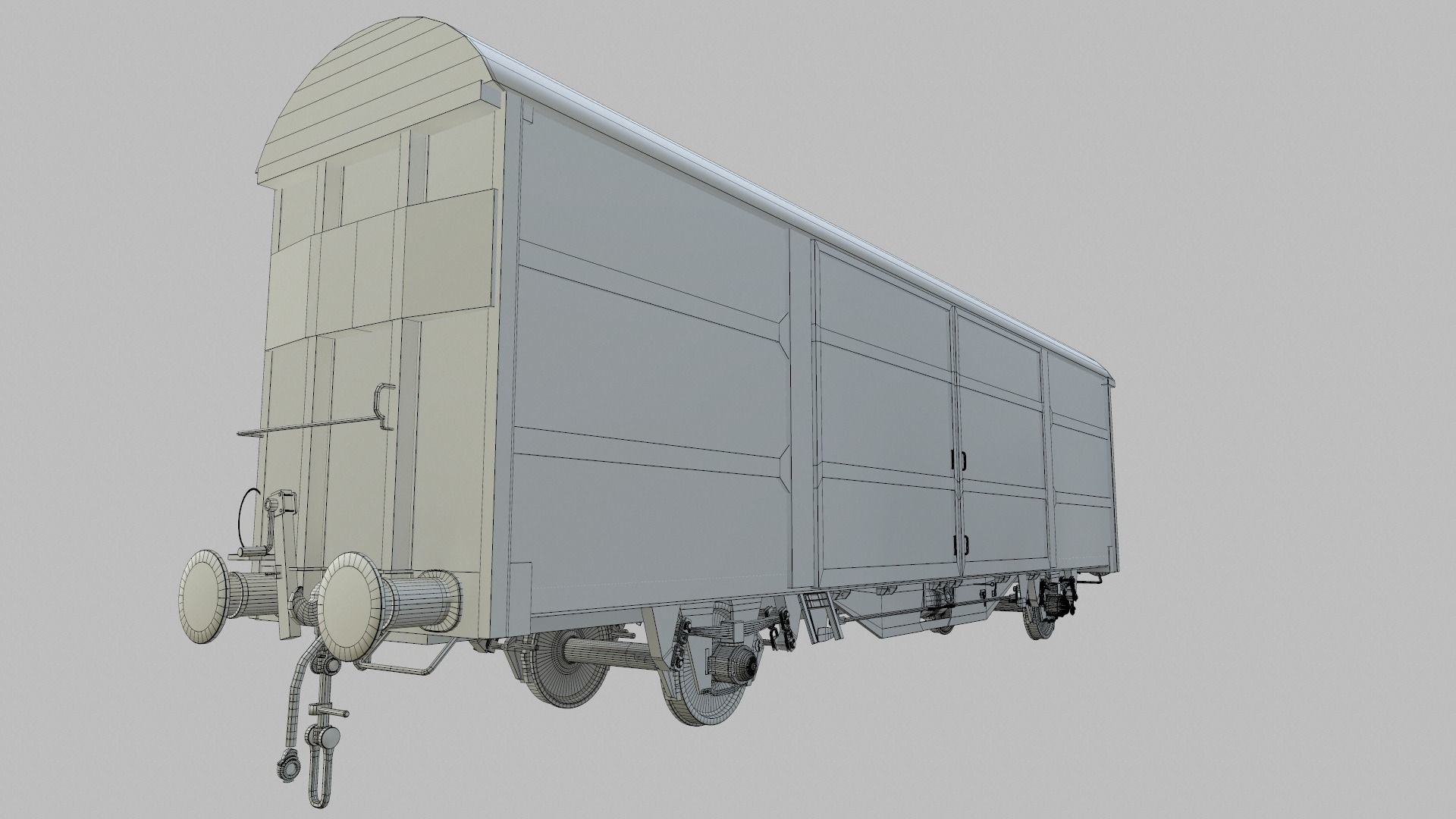 Railroad Car Low-poly 3D model_6