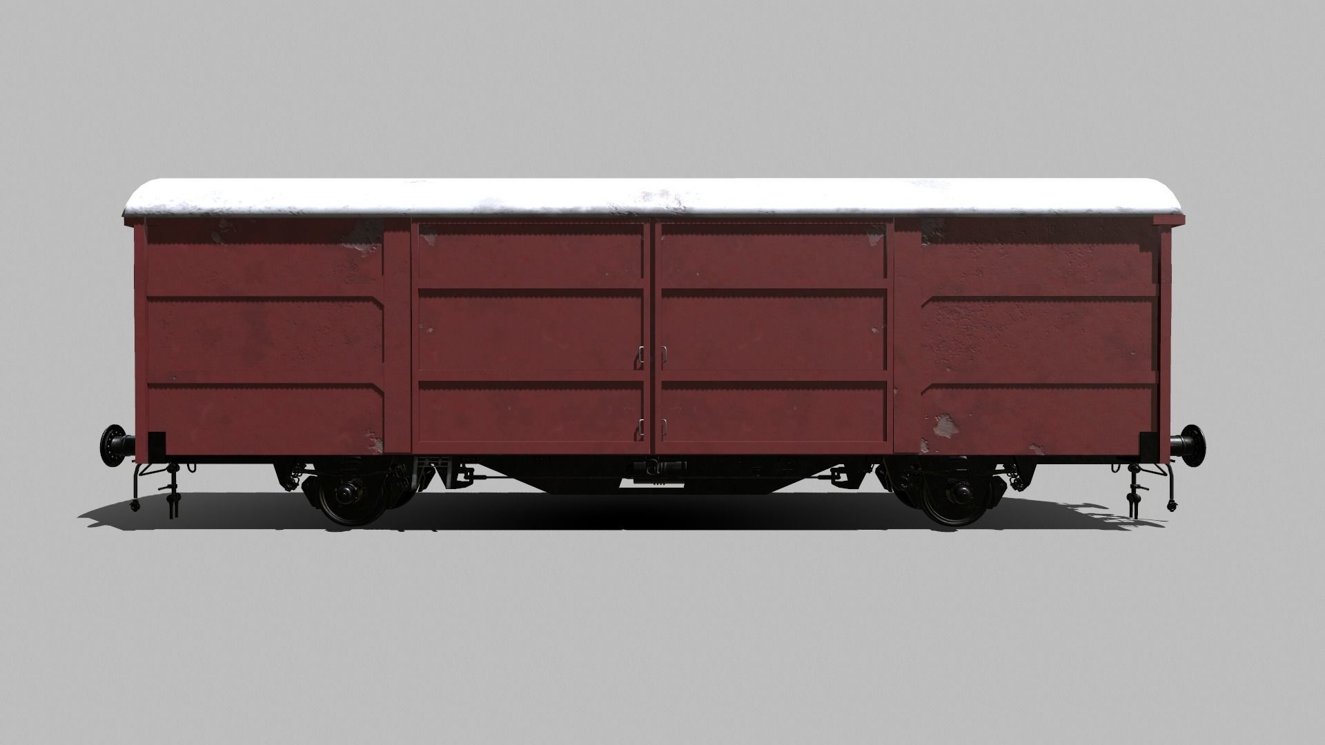 Railroad Car Low-poly 3D model_3