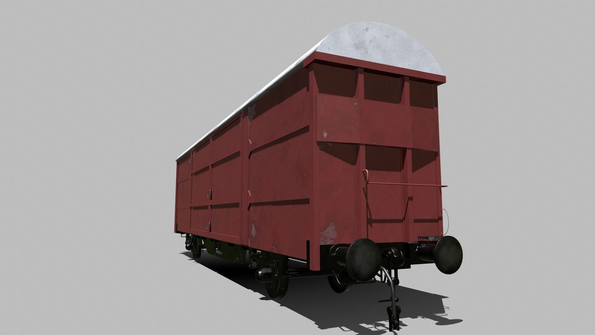 Railroad Car Low-poly 3D model_8
