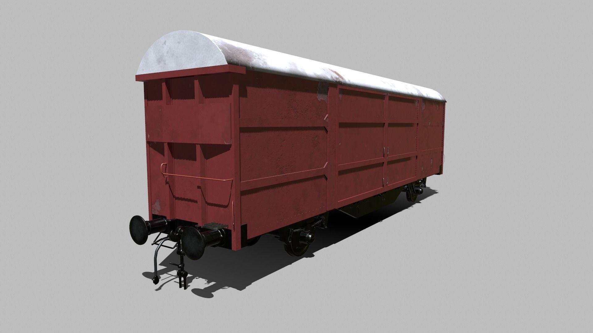 Railroad Car Low-poly 3D model_12