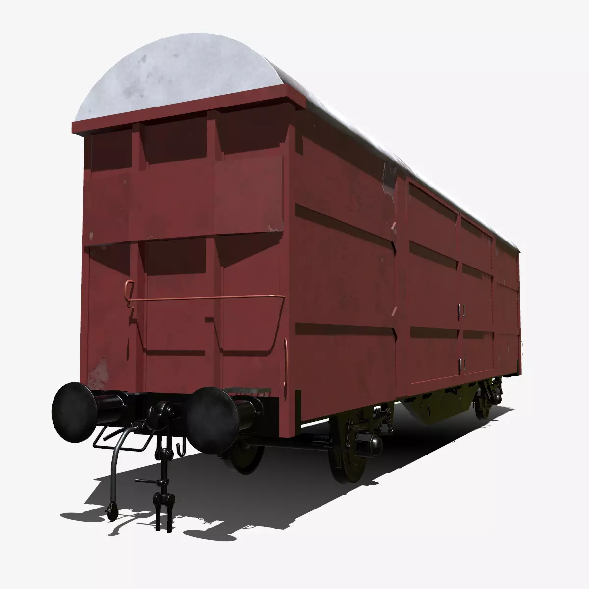 Railroad Car Low-poly 3D model_0