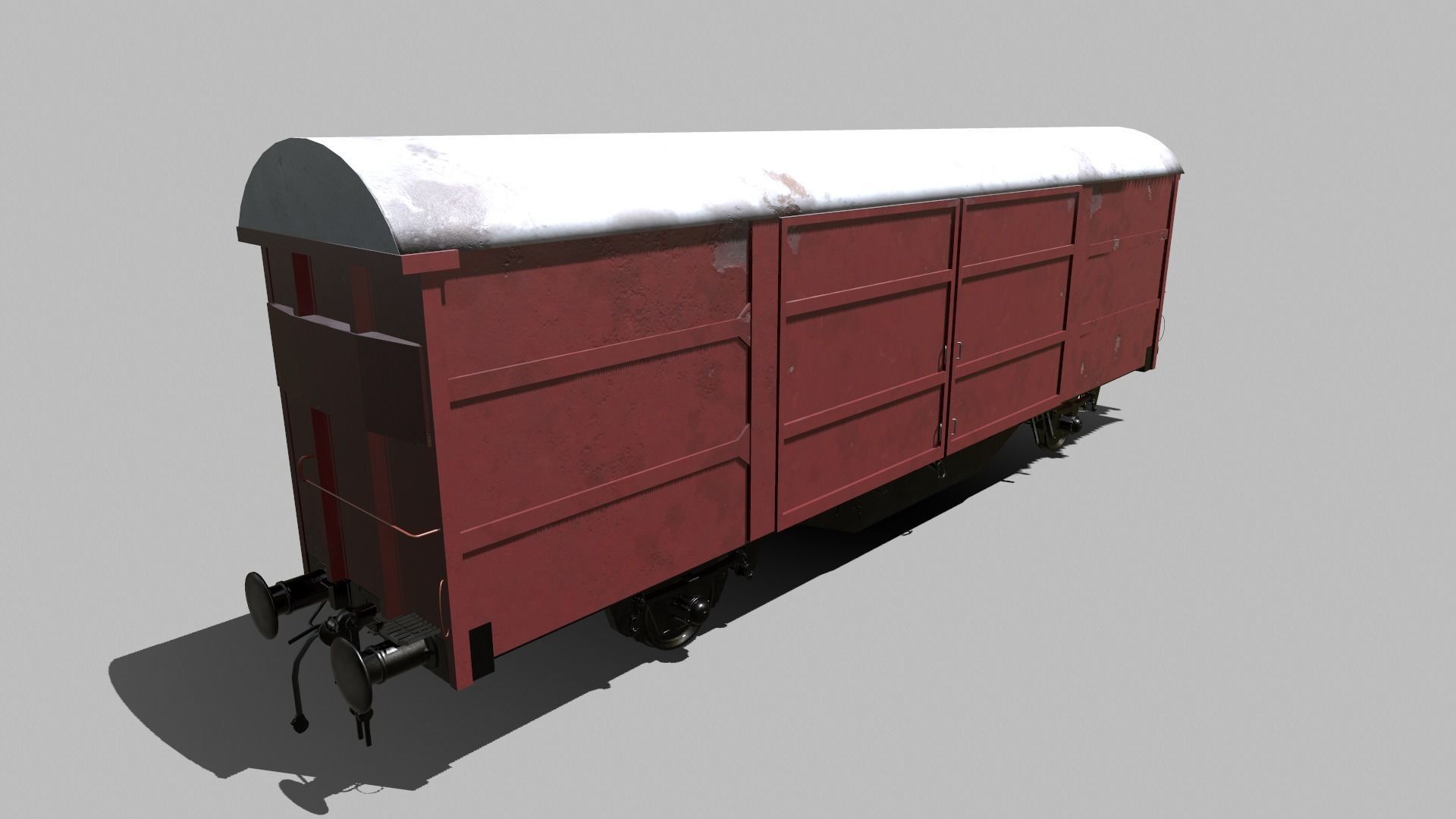 Railroad Car Low-poly 3D model_10