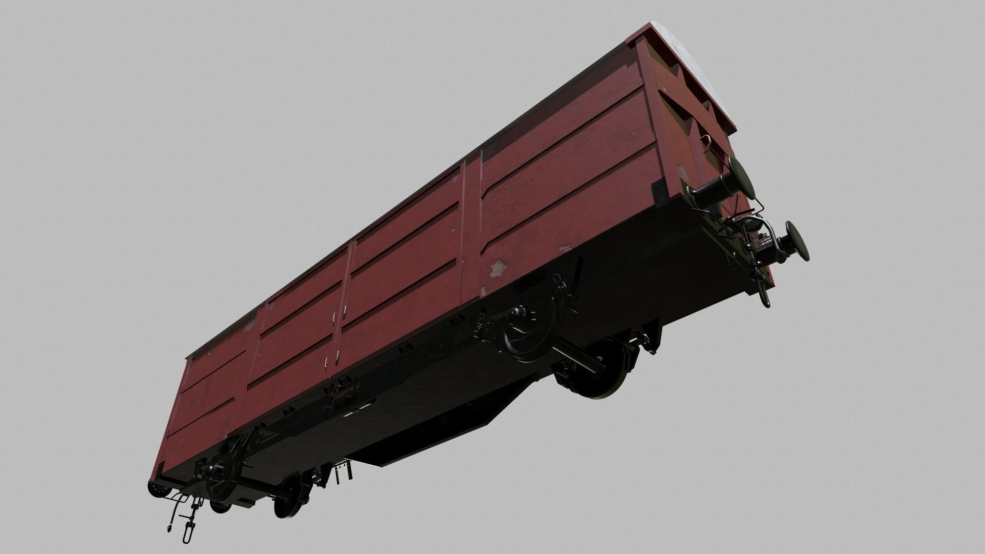 Railroad Car Low-poly 3D model_9