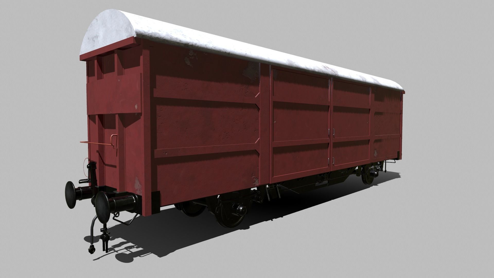 Railroad Car Low-poly 3D model_4