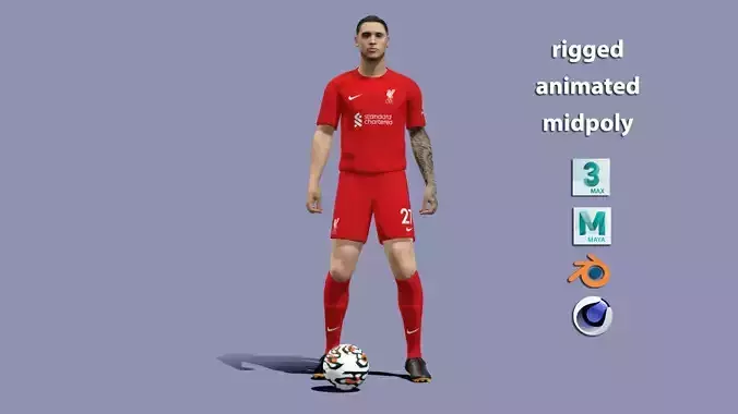 3D Rigged Darwin Nunez Liverpool