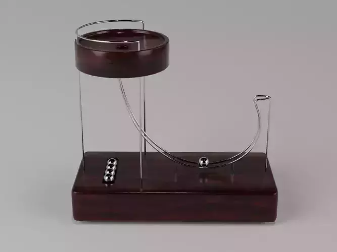 Perpetual motion device with marbles Low-poly 3D model