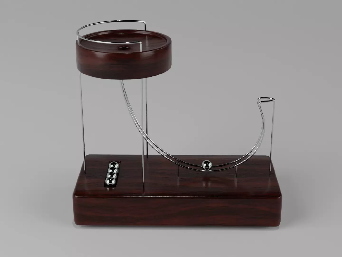 Perpetual motion device with marbles Low-poly 3D model