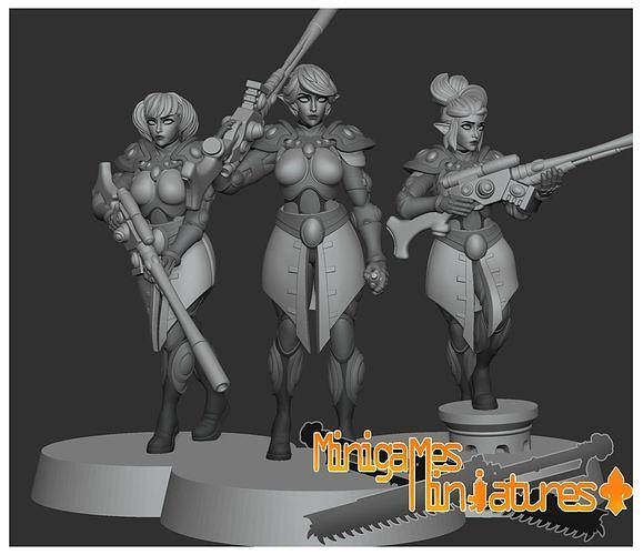 Space elves anime figurines 3D print model