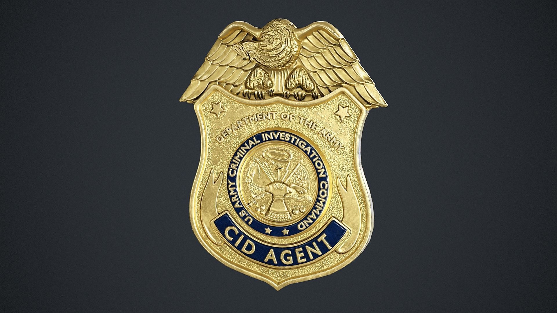 Criminal Investigation Badge Low-poly 3D model_1