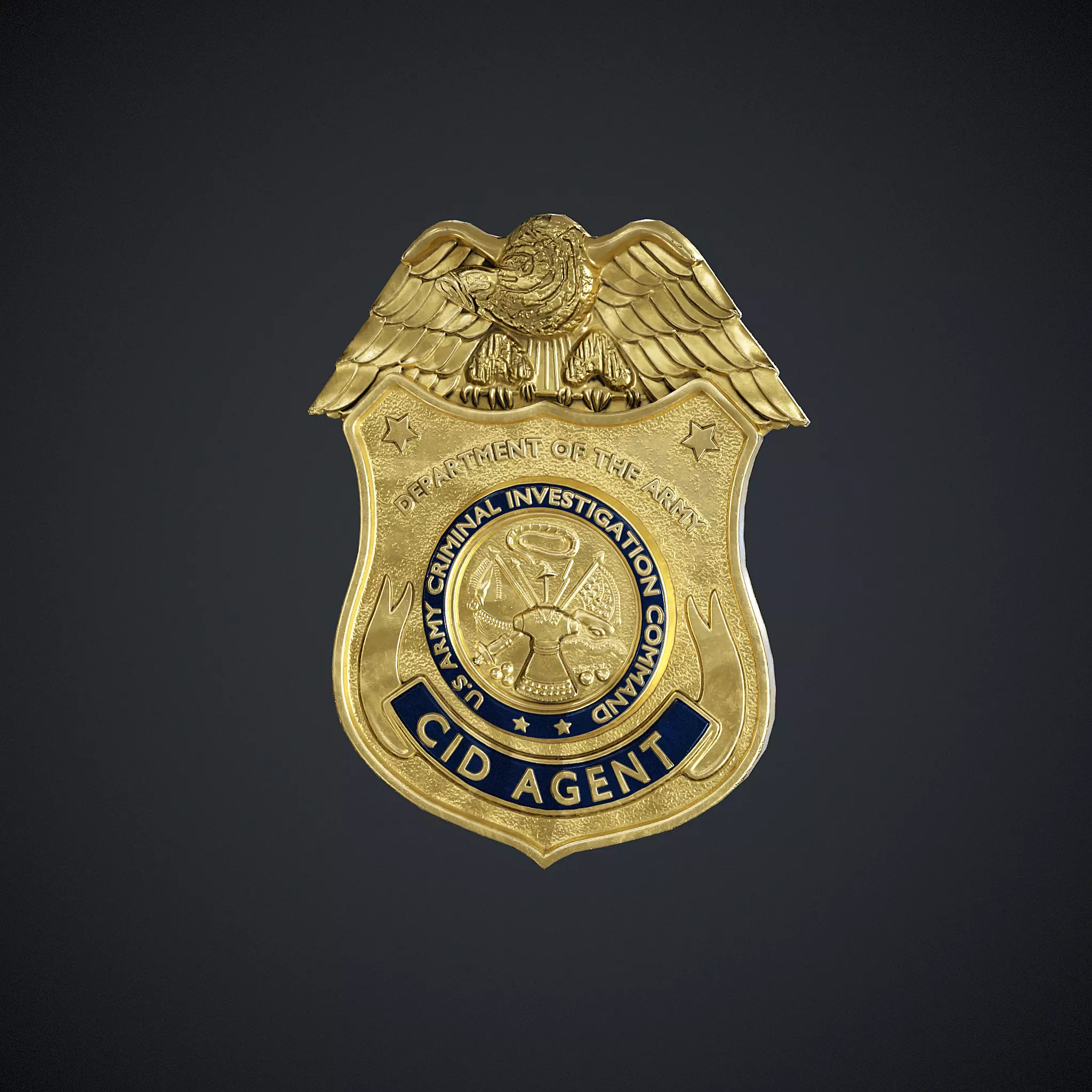 Criminal Investigation Badge Low-poly 3D model_0