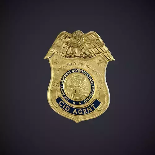 Criminal Investigation Badge Low-poly 3D model