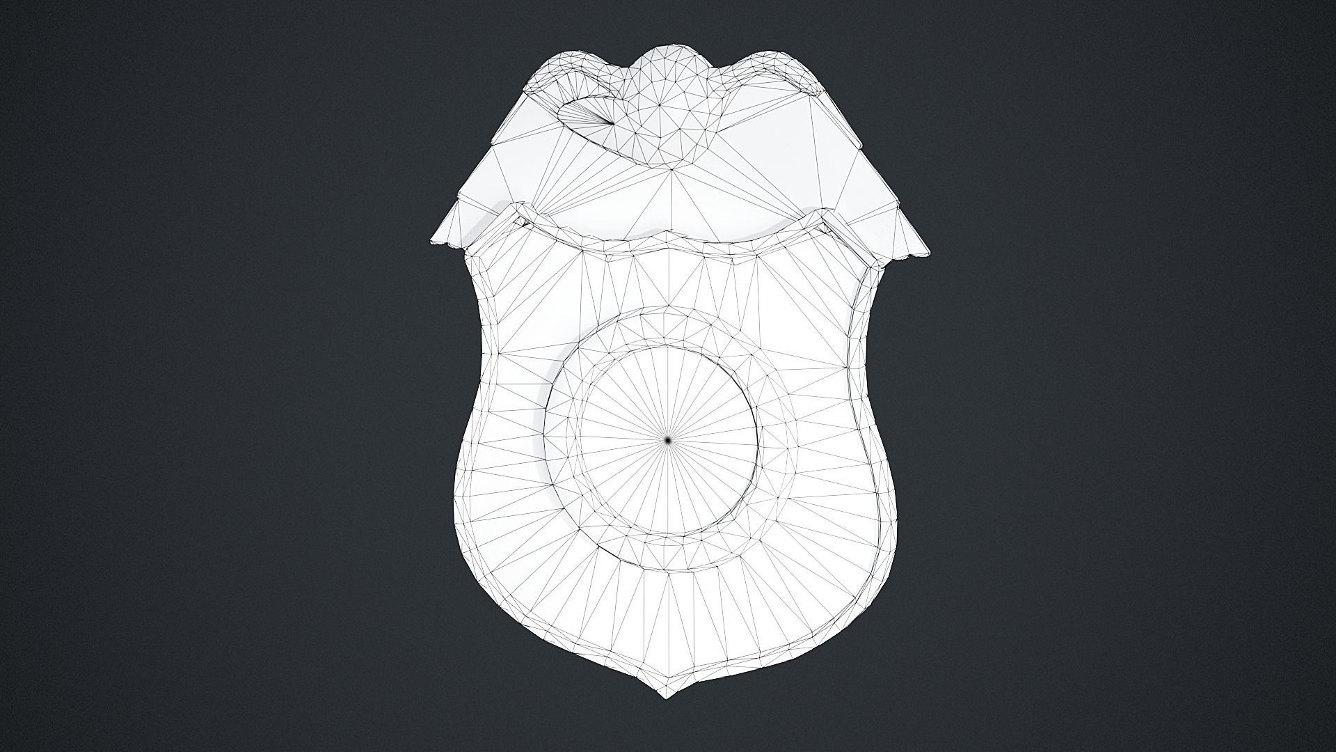 Criminal Investigation Badge Low-poly 3D model_2