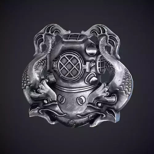Diver Badge Low-poly 3D model