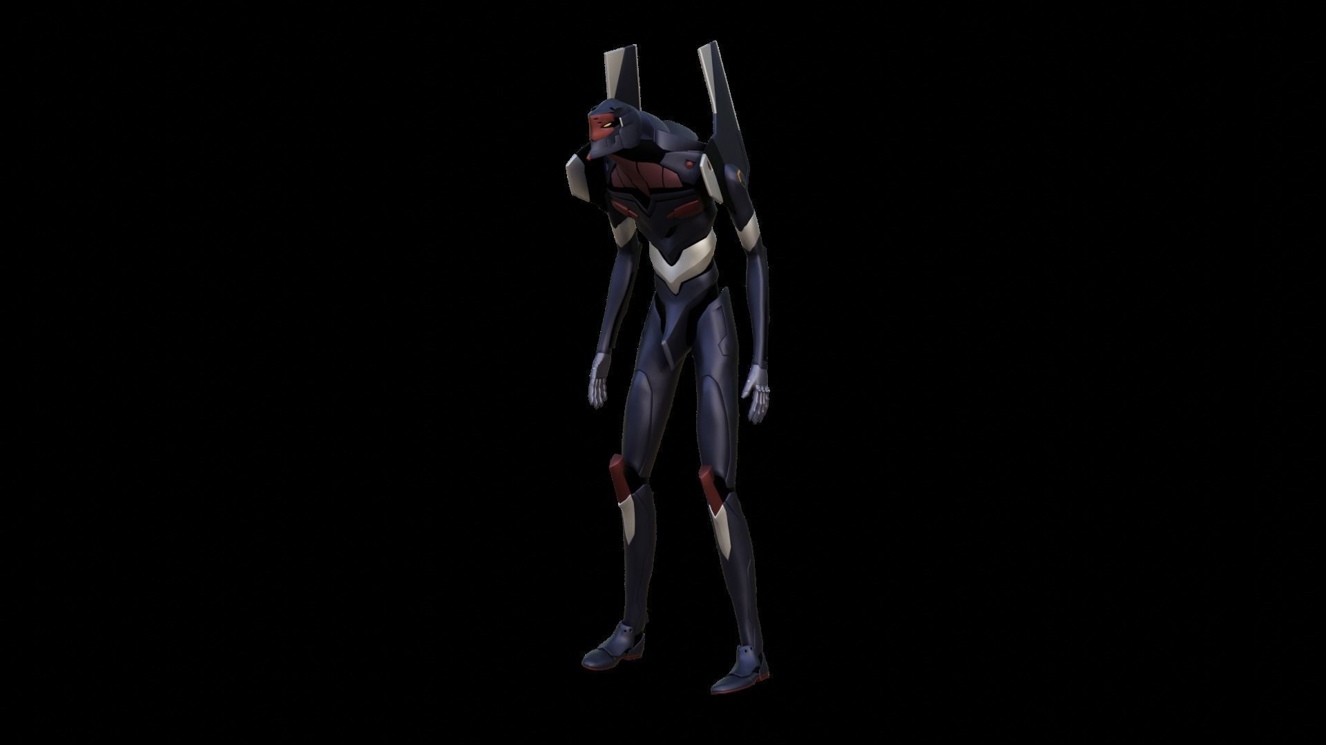 Rigged EVA 03 Unit Neon Genesis Evangelion Low-poly 3D model_32