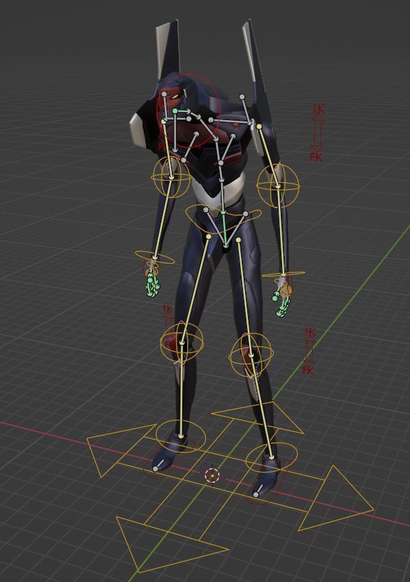 Rigged EVA 03 Unit Neon Genesis Evangelion Low-poly 3D model_13