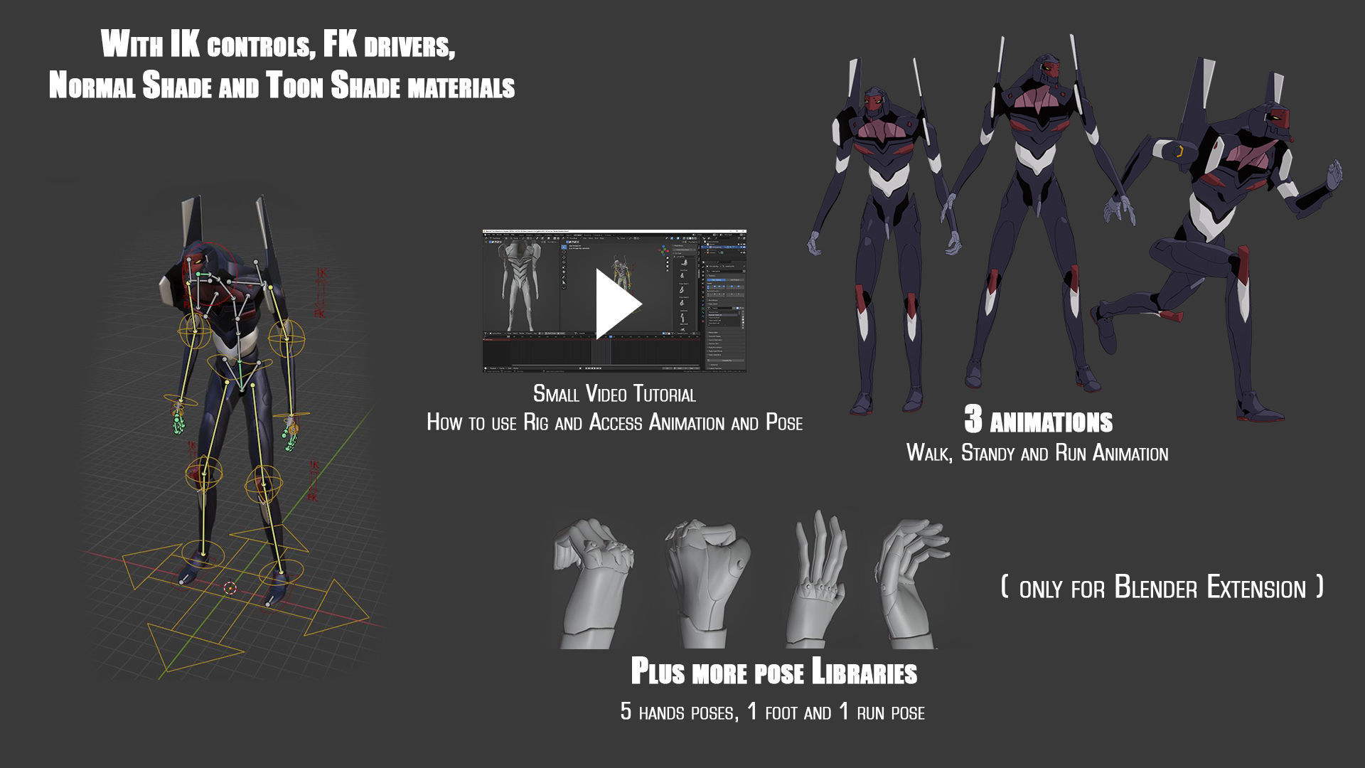 Rigged EVA 03 Unit Neon Genesis Evangelion Low-poly 3D model_1