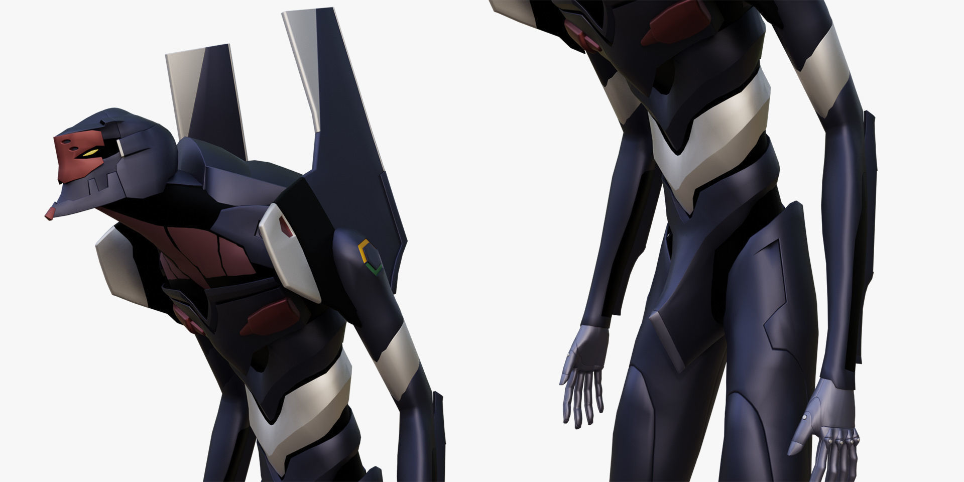 Rigged EVA 03 Unit Neon Genesis Evangelion Low-poly 3D model_9
