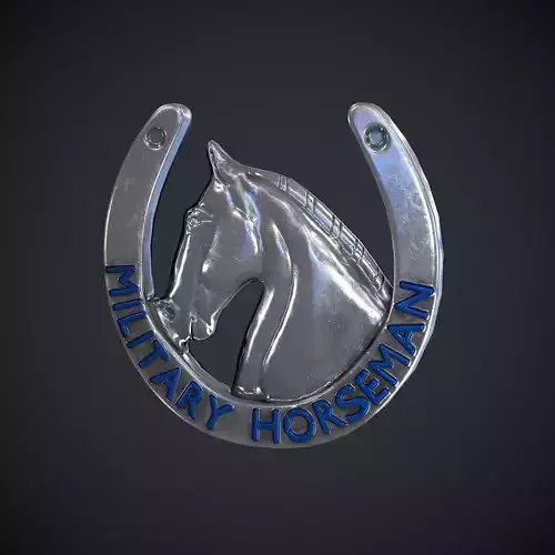 Military Horseman Badge Low-poly 3D model