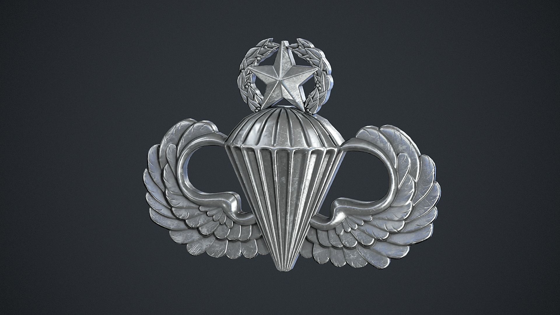 Parachutist Badge Low-poly 3D model_1
