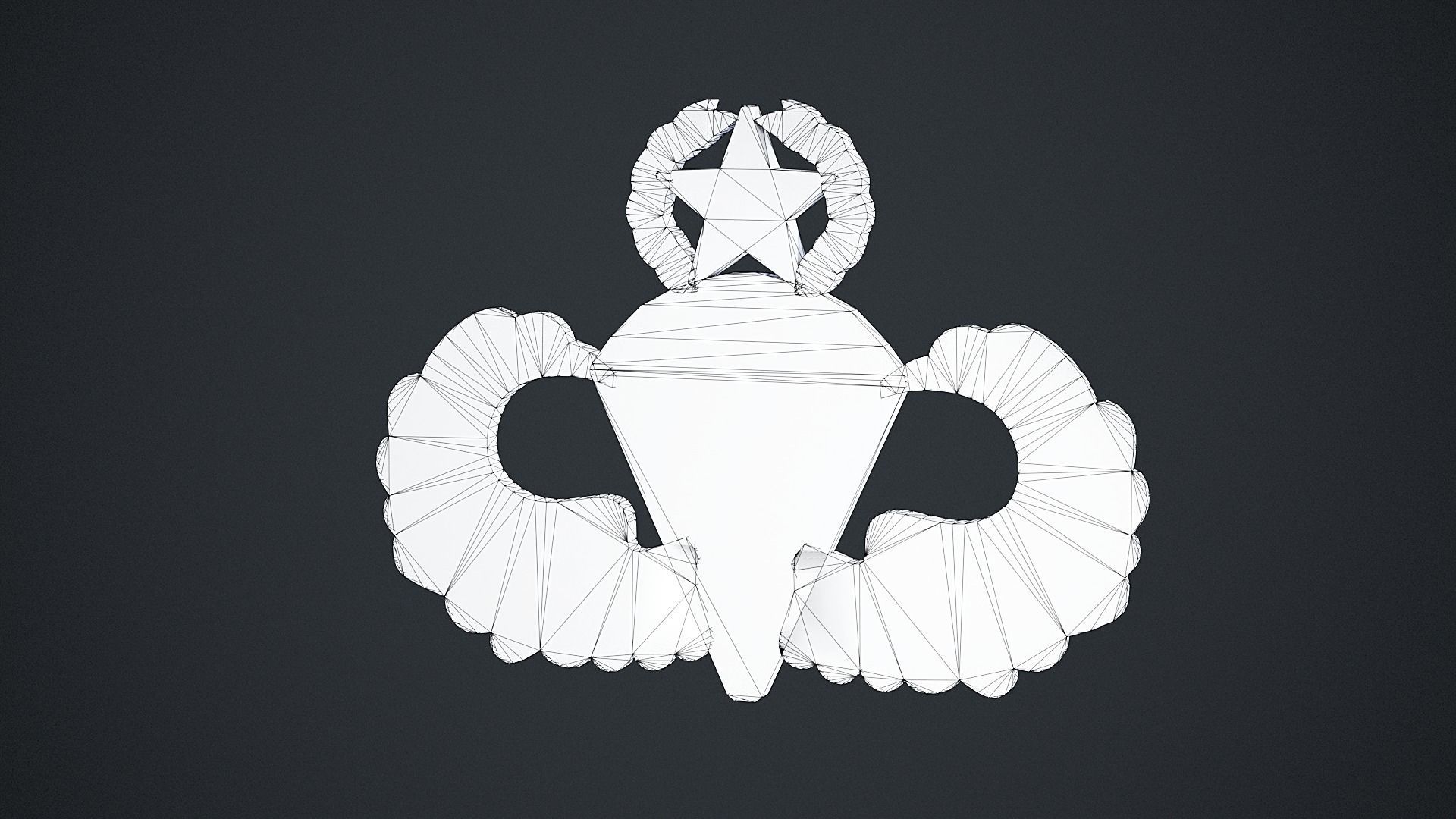 Parachutist Badge Low-poly 3D model_3