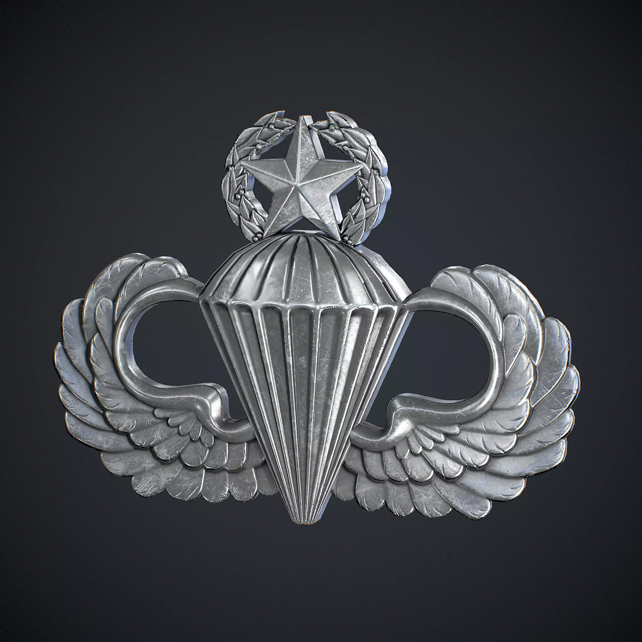 Parachutist Badge Low-poly 3D model_0