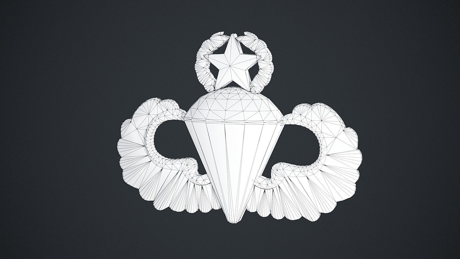 Parachutist Badge Low-poly 3D model_2
