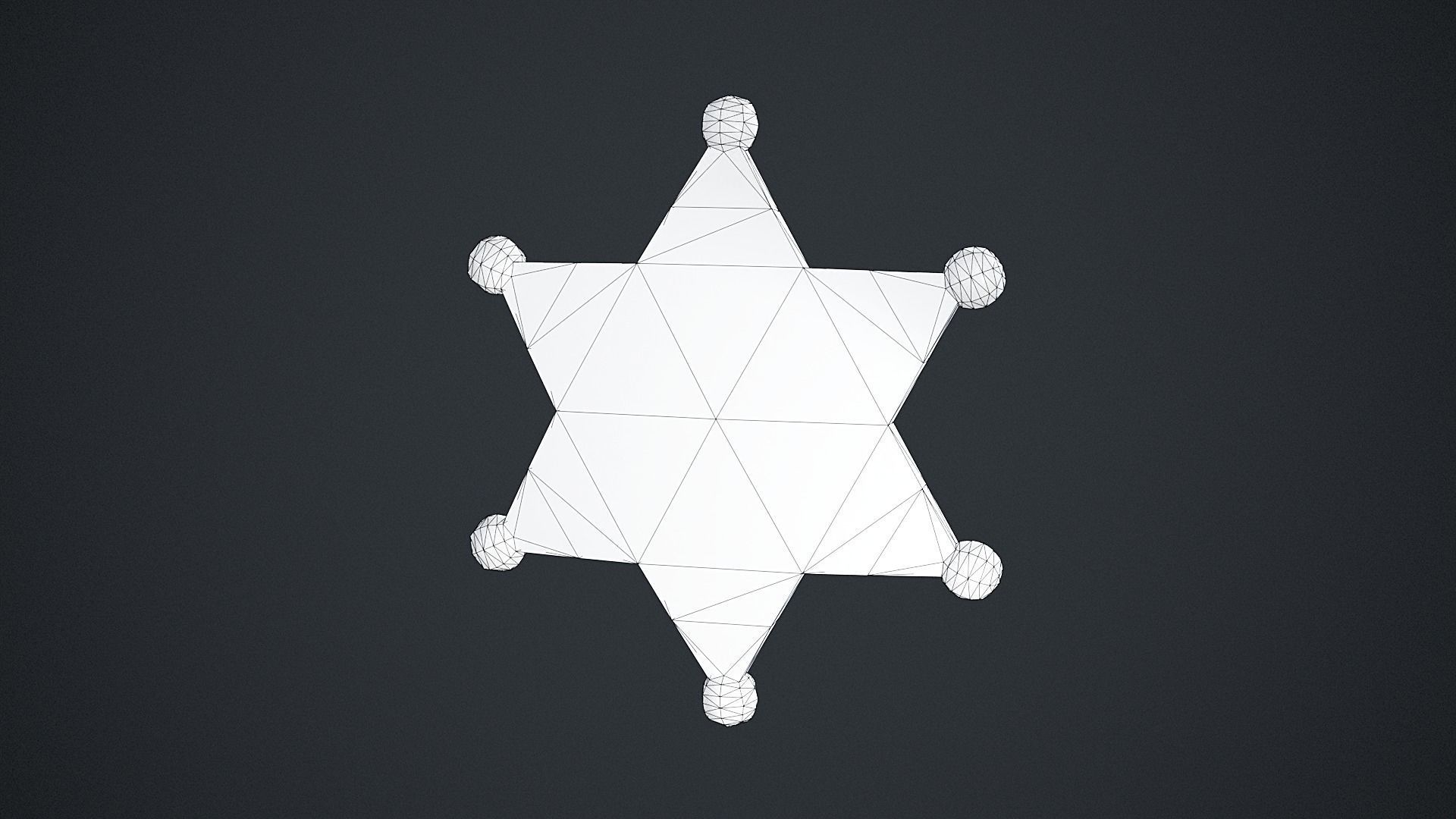 Sheriff Badge Low-poly 3D model_2