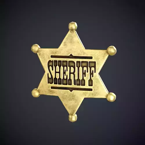 Sheriff Badge Low-poly 3D model