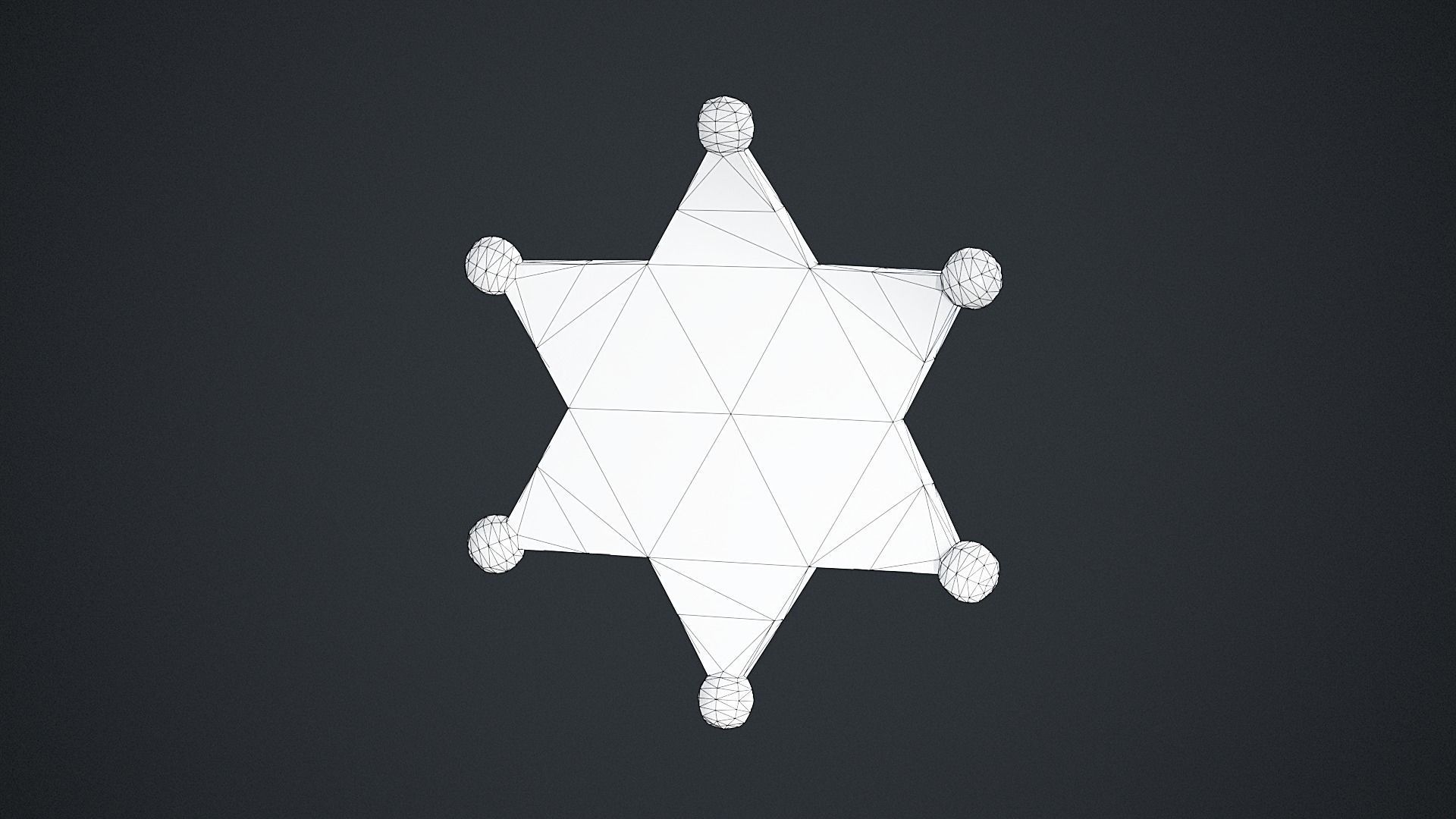 Sheriff Badge Low-poly 3D model_3