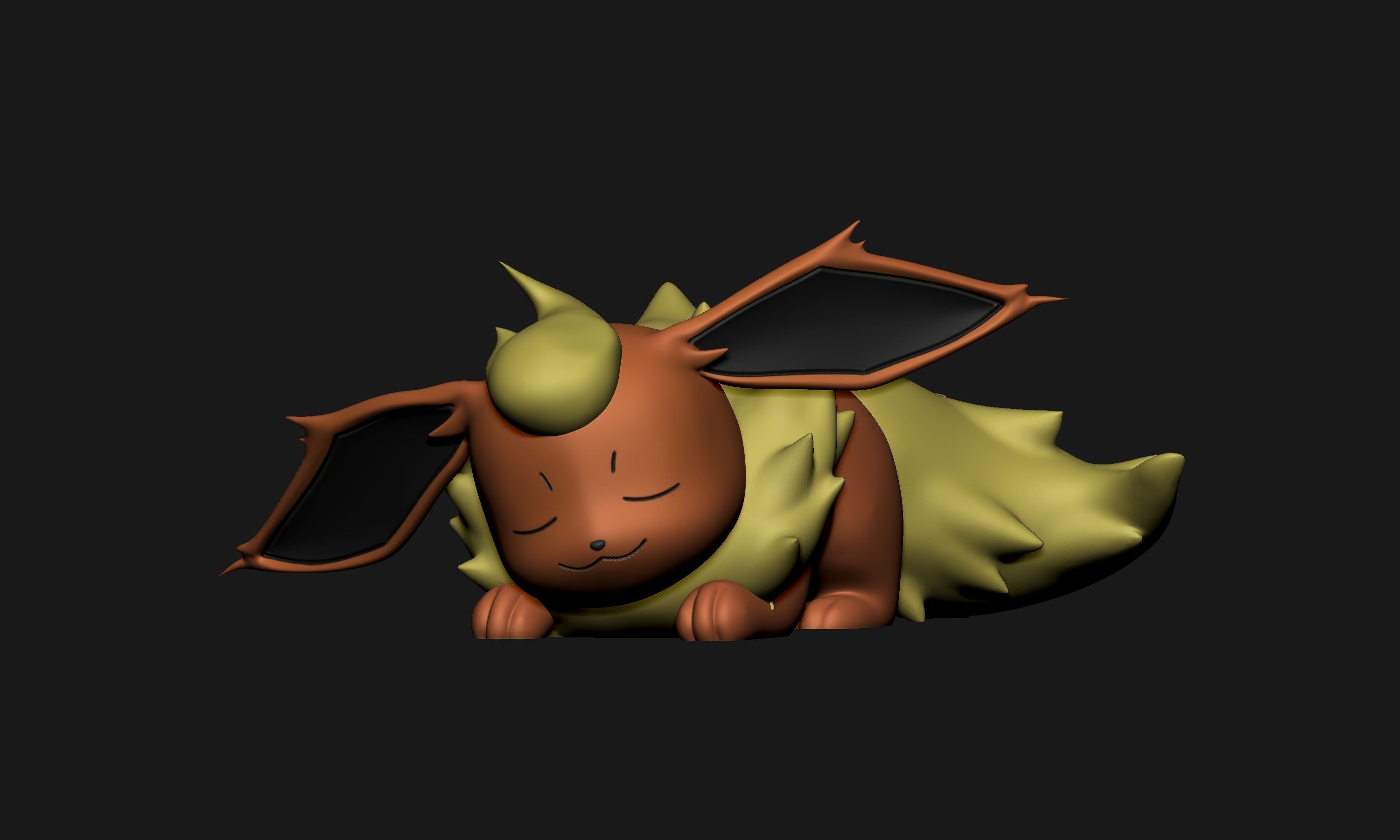 Pokemon - Sleeping Flareon 3D print model_1