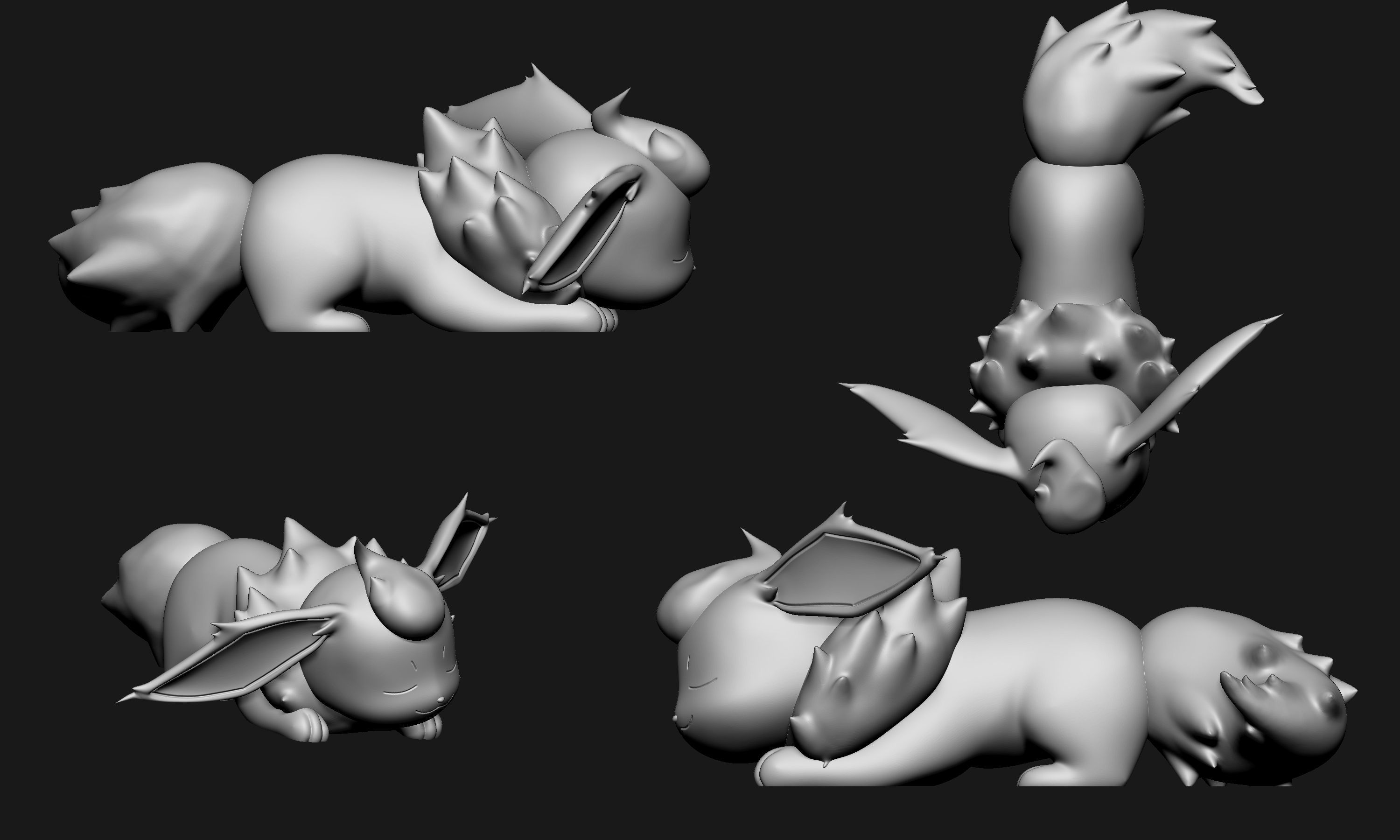 Pokemon - Sleeping Flareon 3D print model_6