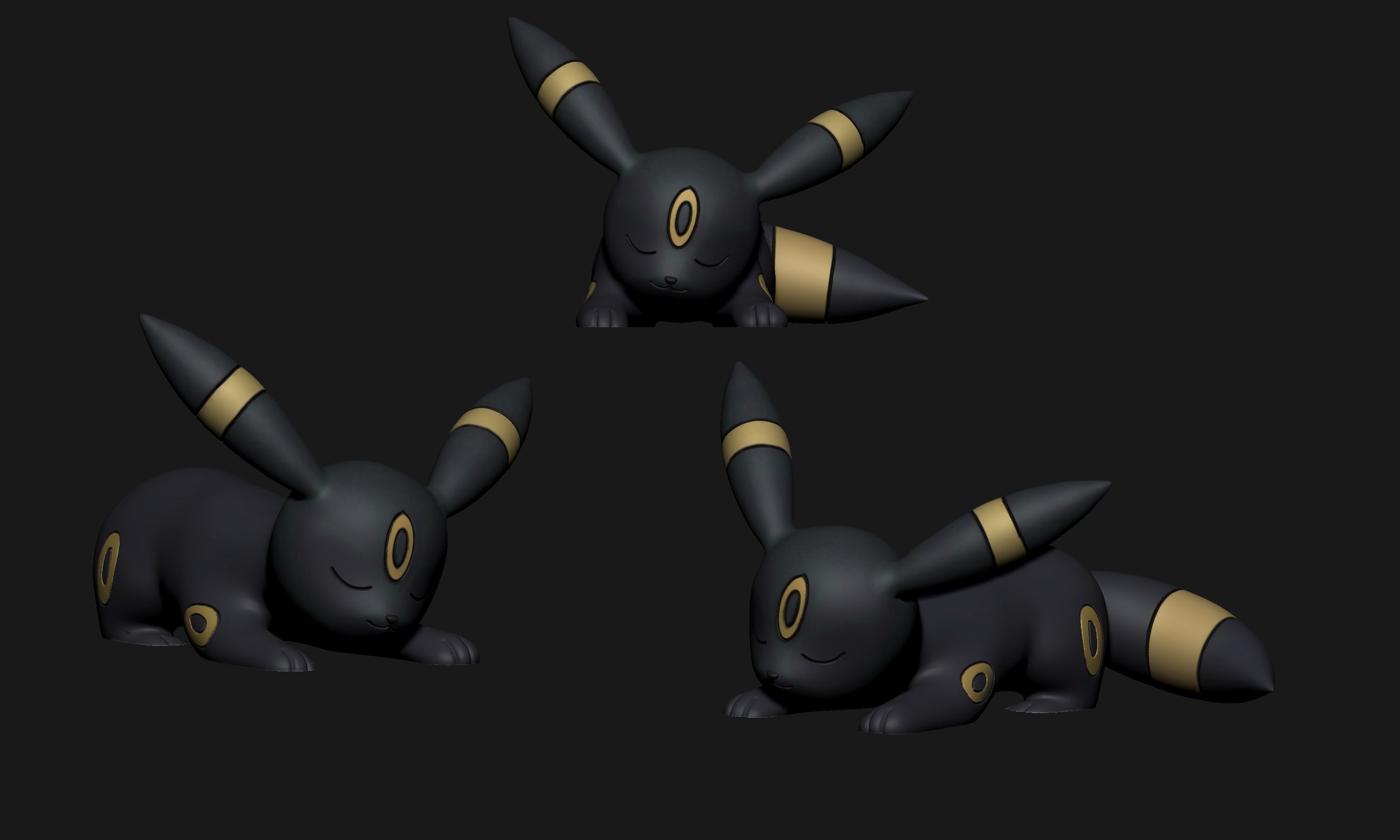 Pokemon - Sleeping Umbreon 3D print model_2